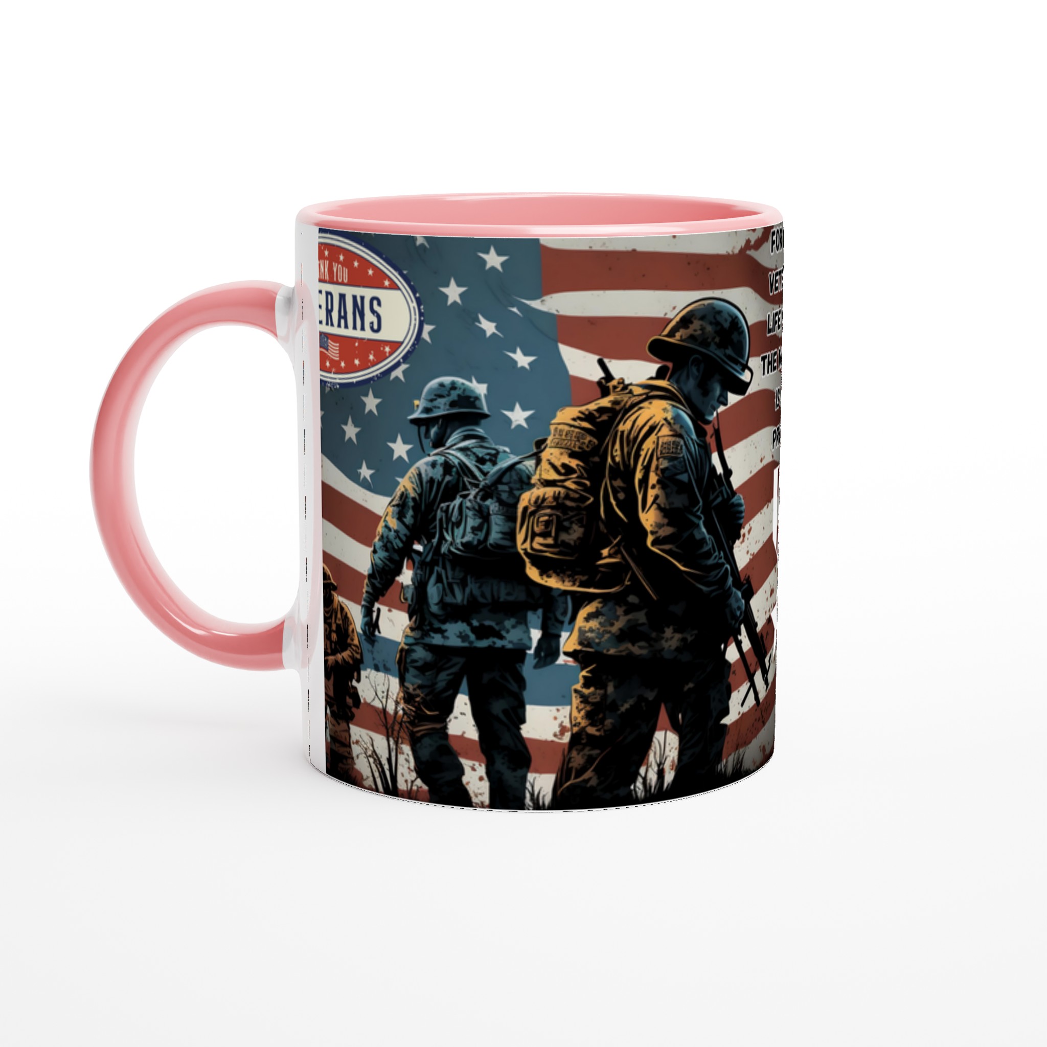 Vit 11oz keramisk mugg med patriotiskt veteranmotiv i flera färgval 6 87863e0b-8bf9-4b65-87fd-5a2820a2c745