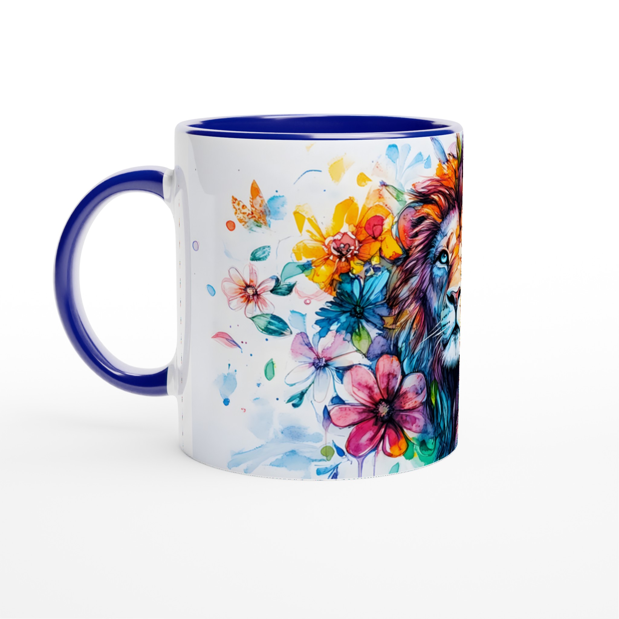 Färgsprakande Lejon Akvarell Mugg – Uttrycksfull 11oz Keramikmugg i ditt Val av Sju Livfulla Färger 2 87c67383-20e9-47b8-a7af-aabce21b14e0