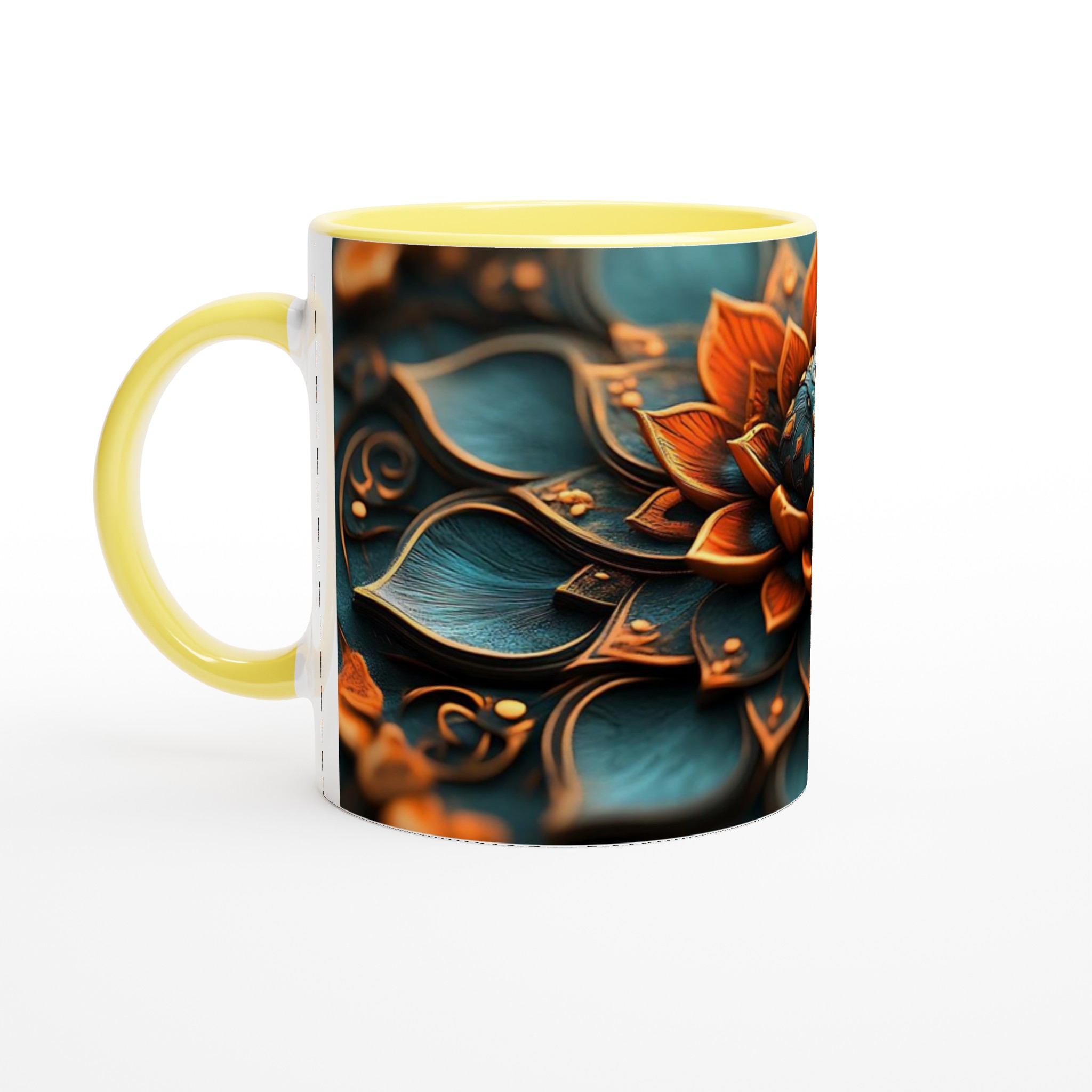 Abstrakt Mandala 11oz Keramikmugg – Teal och Guld Design 3 87eed8ab-f97c-4951-b178-ae6792fc62cc