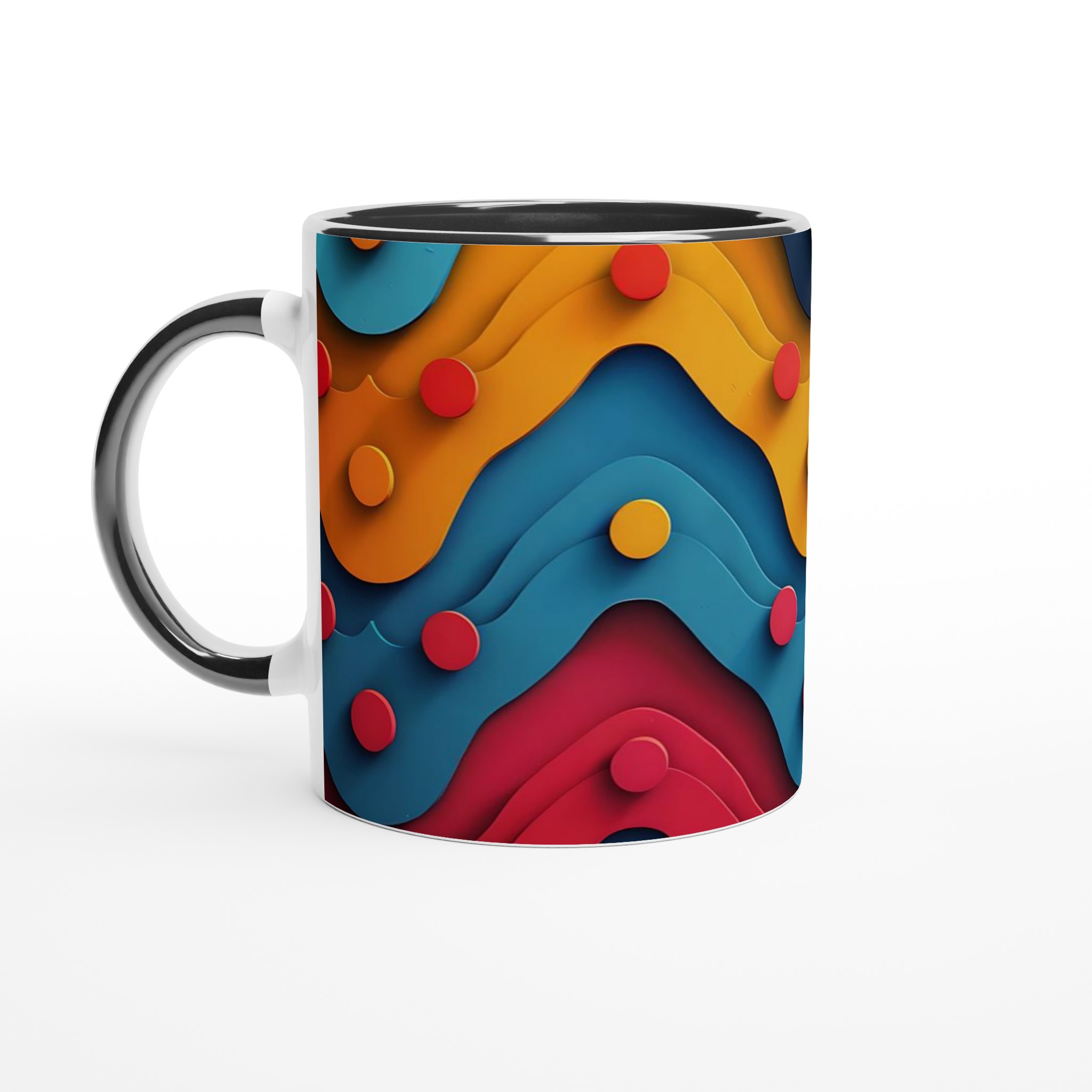 Abstrakt Vågmönster Keramisk Mugg - 11oz i Valfri Färg! 4 87f2ef40-13ce-4431-b3ed-8261485508ed