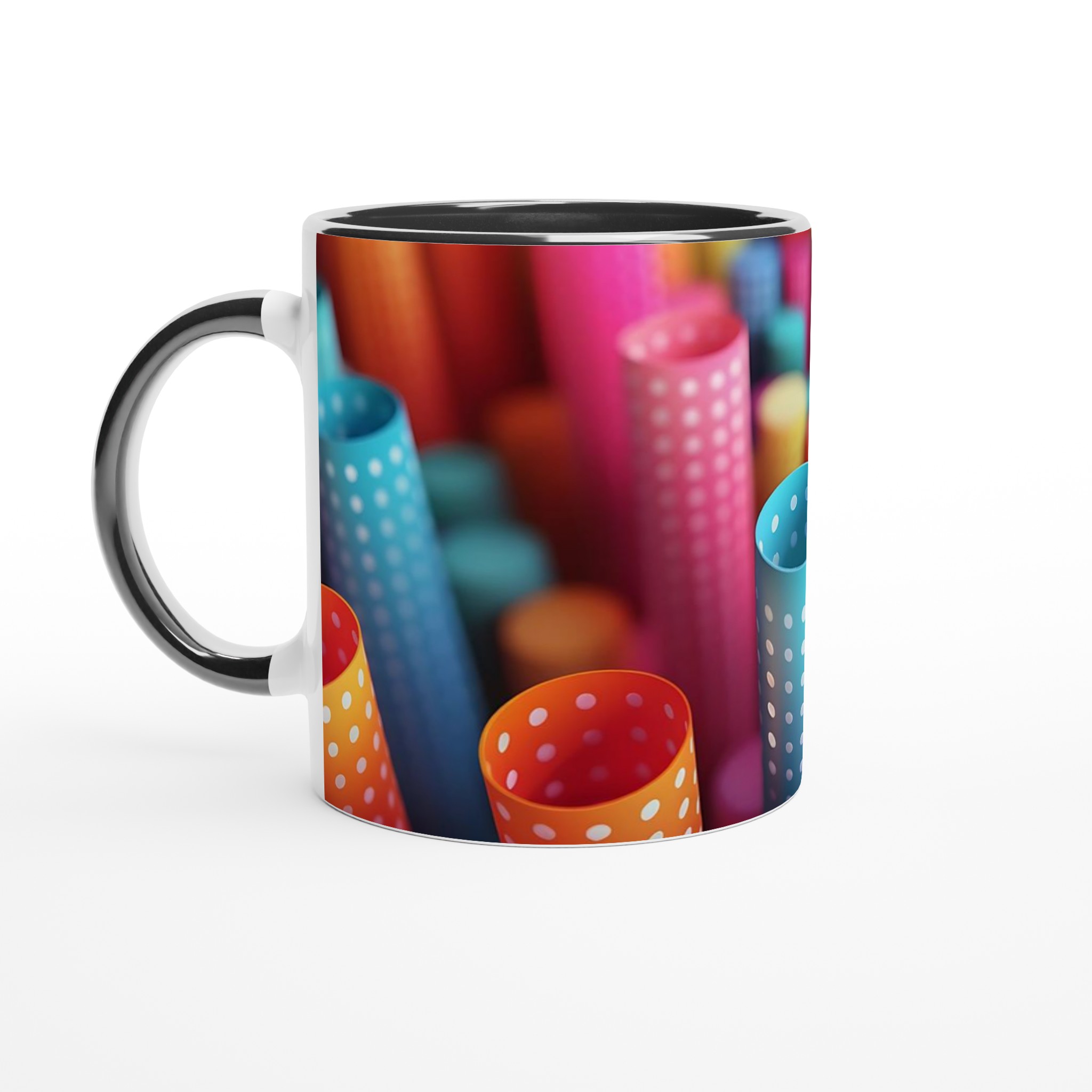 Färgsprakande 11oz Keramikmugg med prickar – Välj din glada nyans! 4 880b2c89-4fa8-40a7-b285-f1303c826b6c