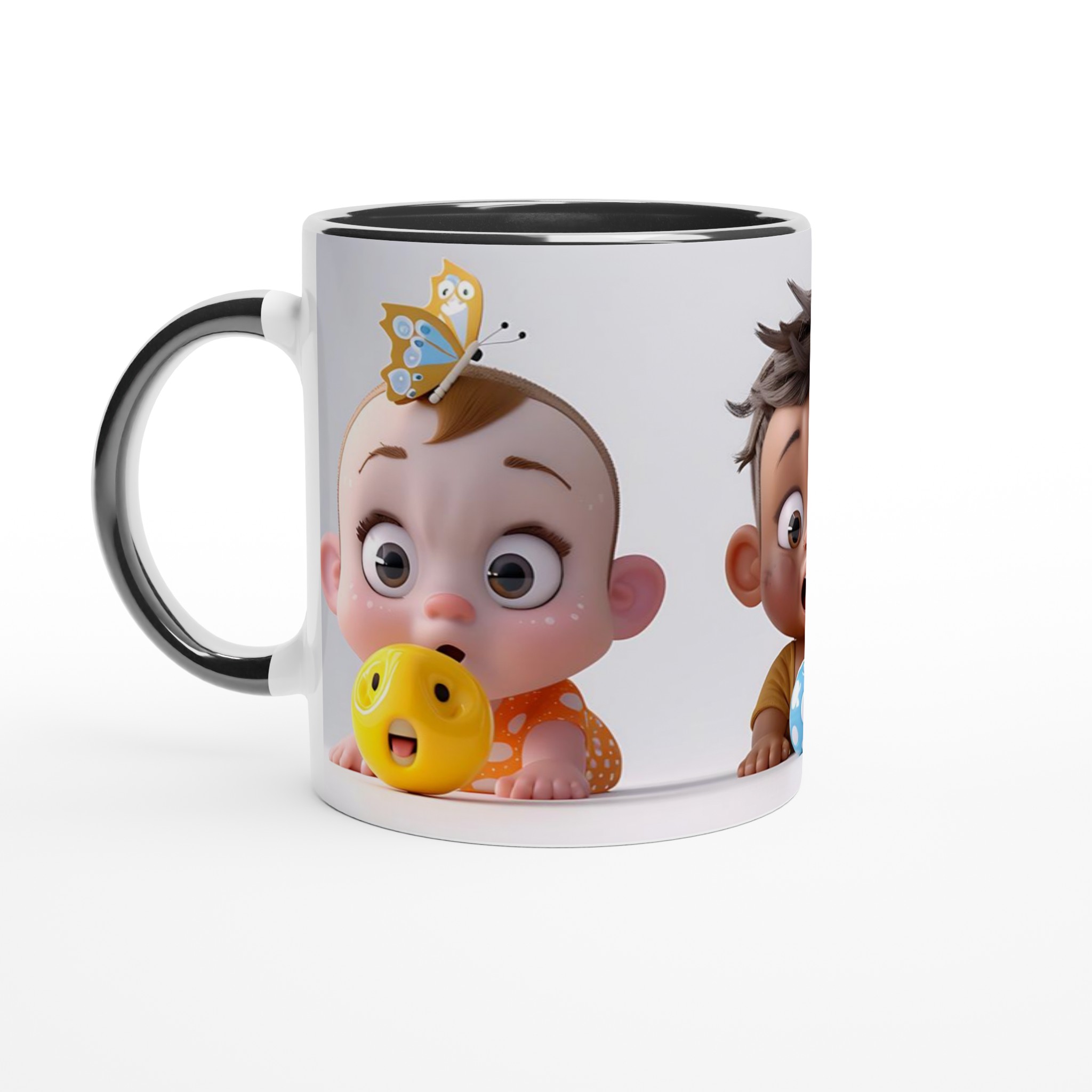 Söta Lekkamrater Keramikmugg – Glada Babymotiv & Djur för Din Kaffe- eller Teupplevelse, Välj Färg! 5 8818e405-e650-4957-a324-41106264925a