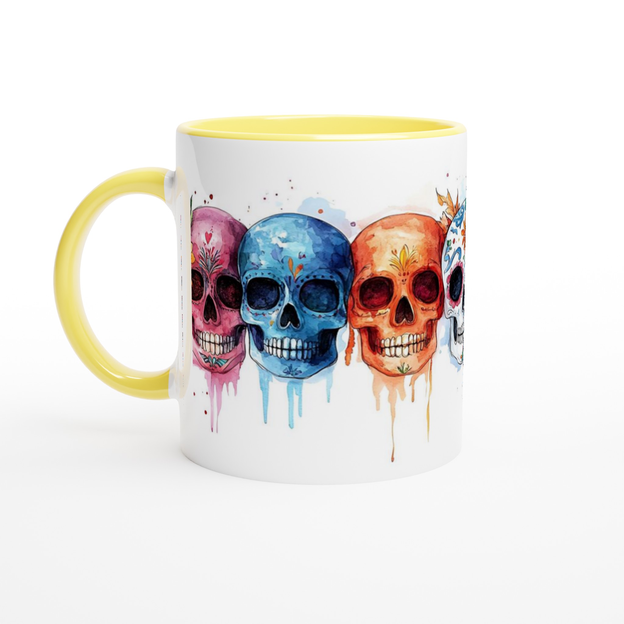 Färgglad Sugar Skull Keramikmugg - Livfull Akvarell Día de los Muertos Design, 11 oz 3 882c4b9e-0744-40b5-8dad-c5e8797406e8