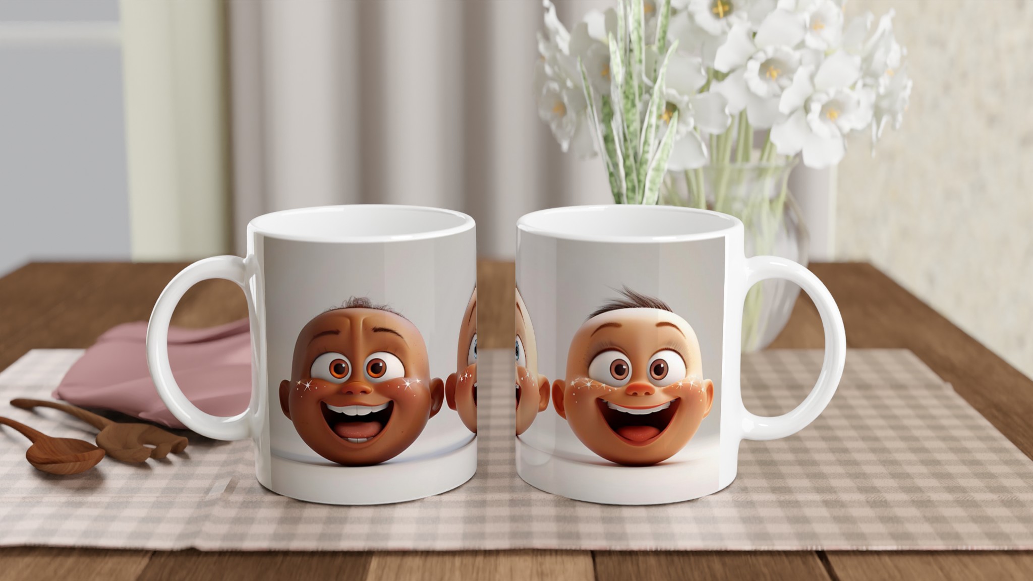 Glad babyansikte 11 oz keramisk mugg – Livliga färger för din favoritmugg! 10 88628491-fefe-4722-835d-781b0b034816