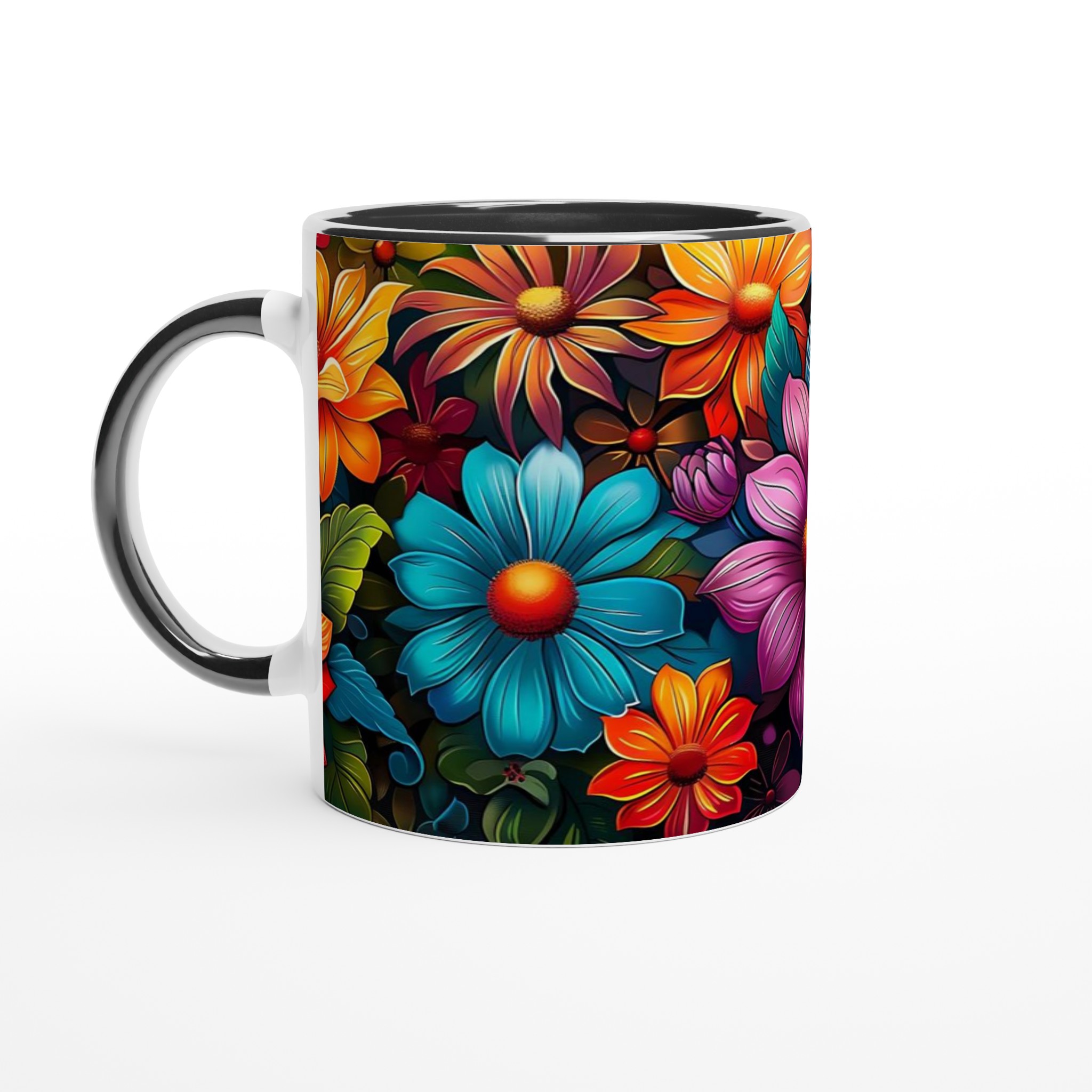 Färgsprakande Blomstermugg – 11oz Keramisk Kaffemugg i Ditt Val av 7 Livfulla Färger 5 886494b0-f070-466d-8c4a-60cab85dc76d