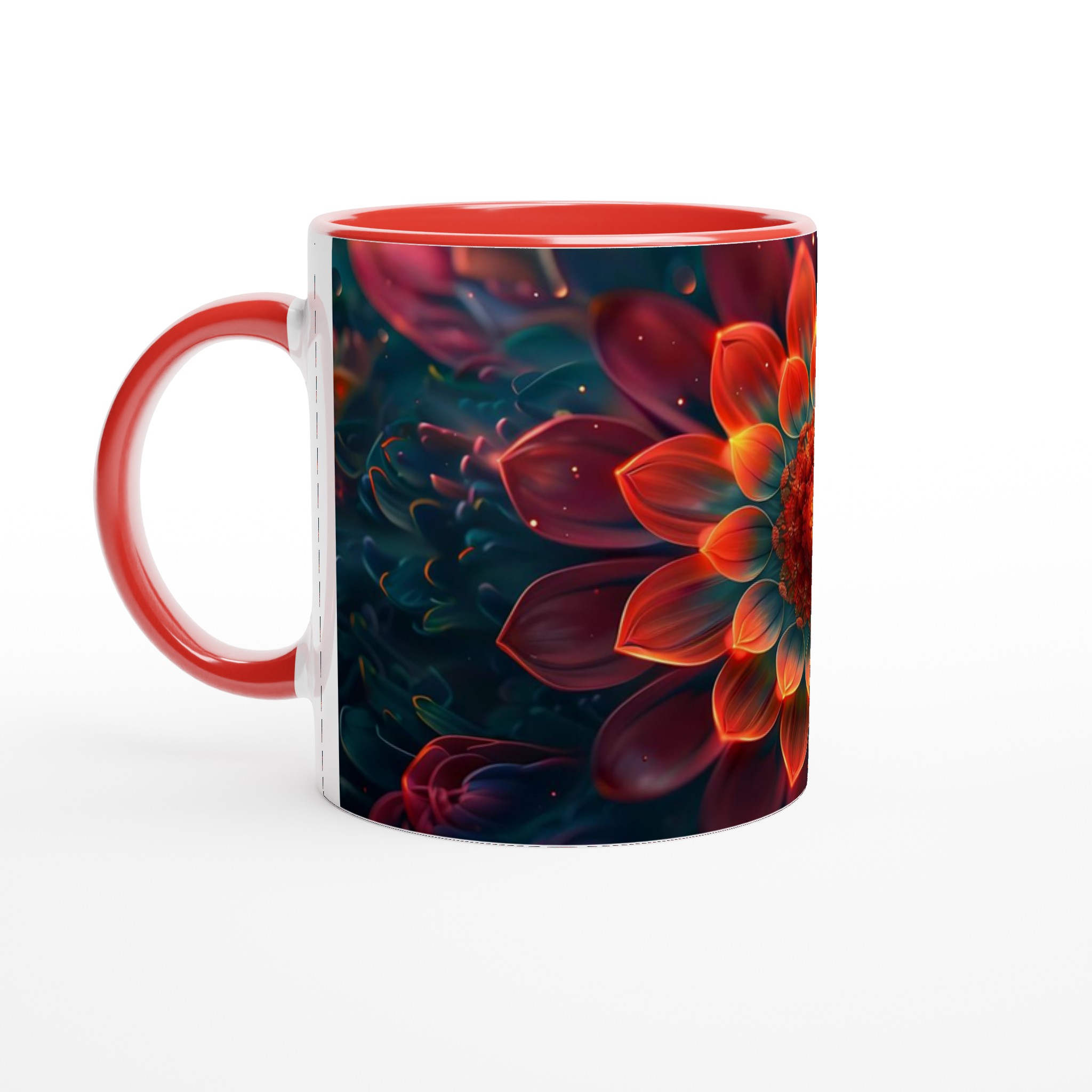 Glödande Blomsterdröm – 11oz Keramisk Mugg för Konstälskare, Välj Din Färg! 6 886f508a-267a-493f-ae6e-d86311acbe61