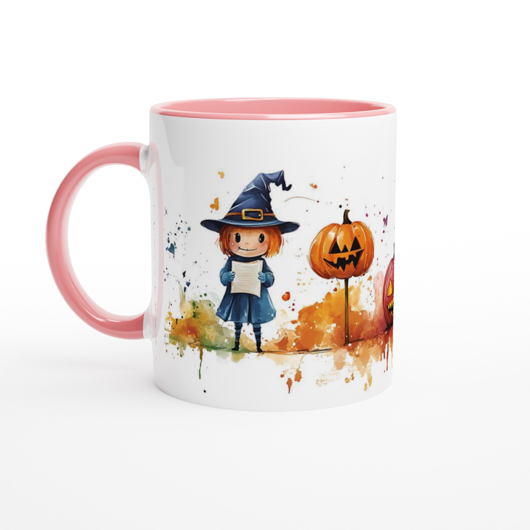 Förtrollande Halloween Vattenfärgsmugg – 11oz Keramisk Mugg med Lekfulla Monster & Pumpor 6 88a020f6-fcf7-4577-b96d-69406990921a