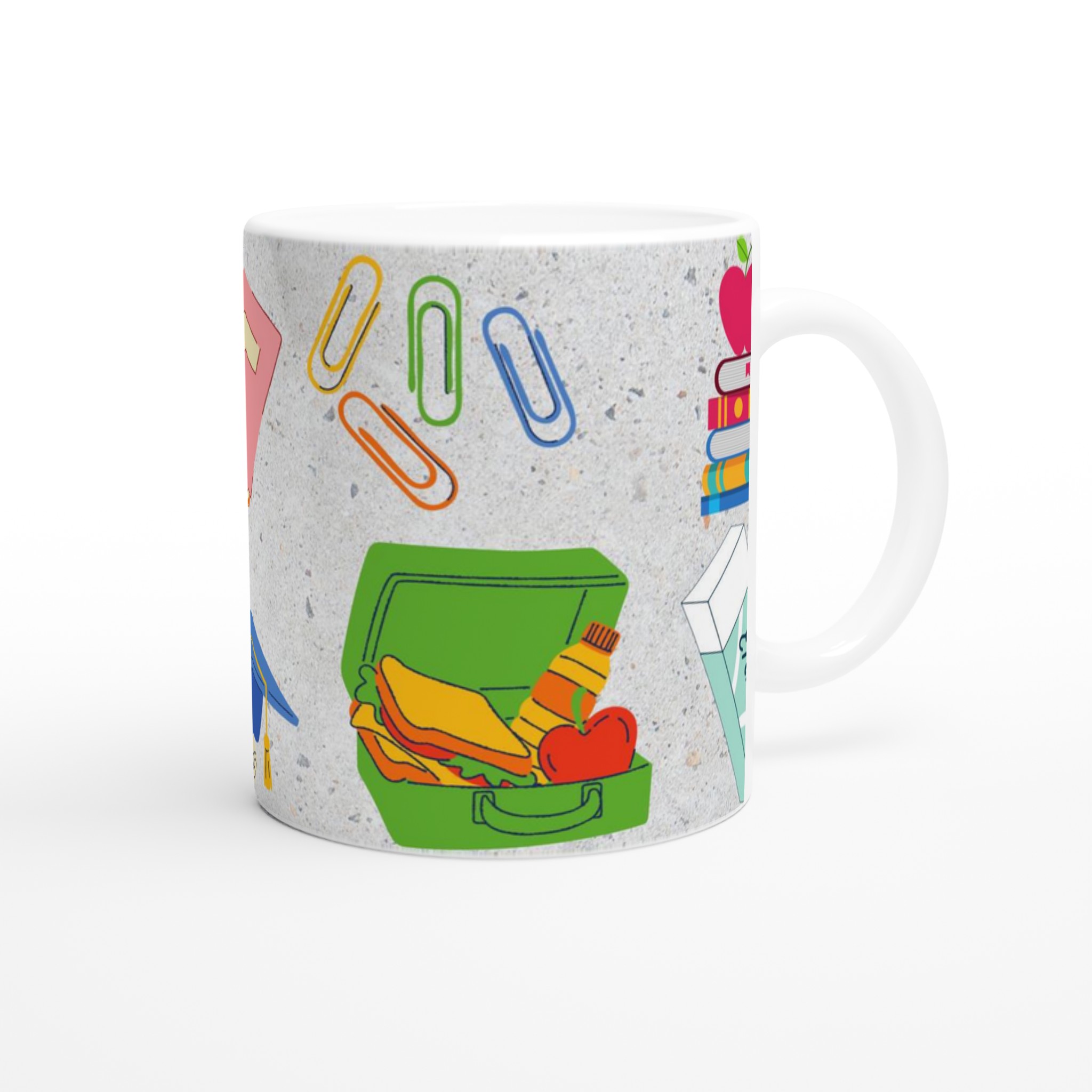 Vit 11oz keramisk mugg med lekfull skolstil – välj bland sju livfulla keramikkulörer 9 88bea7c4-3922-44fe-ac49-72d6314e8967