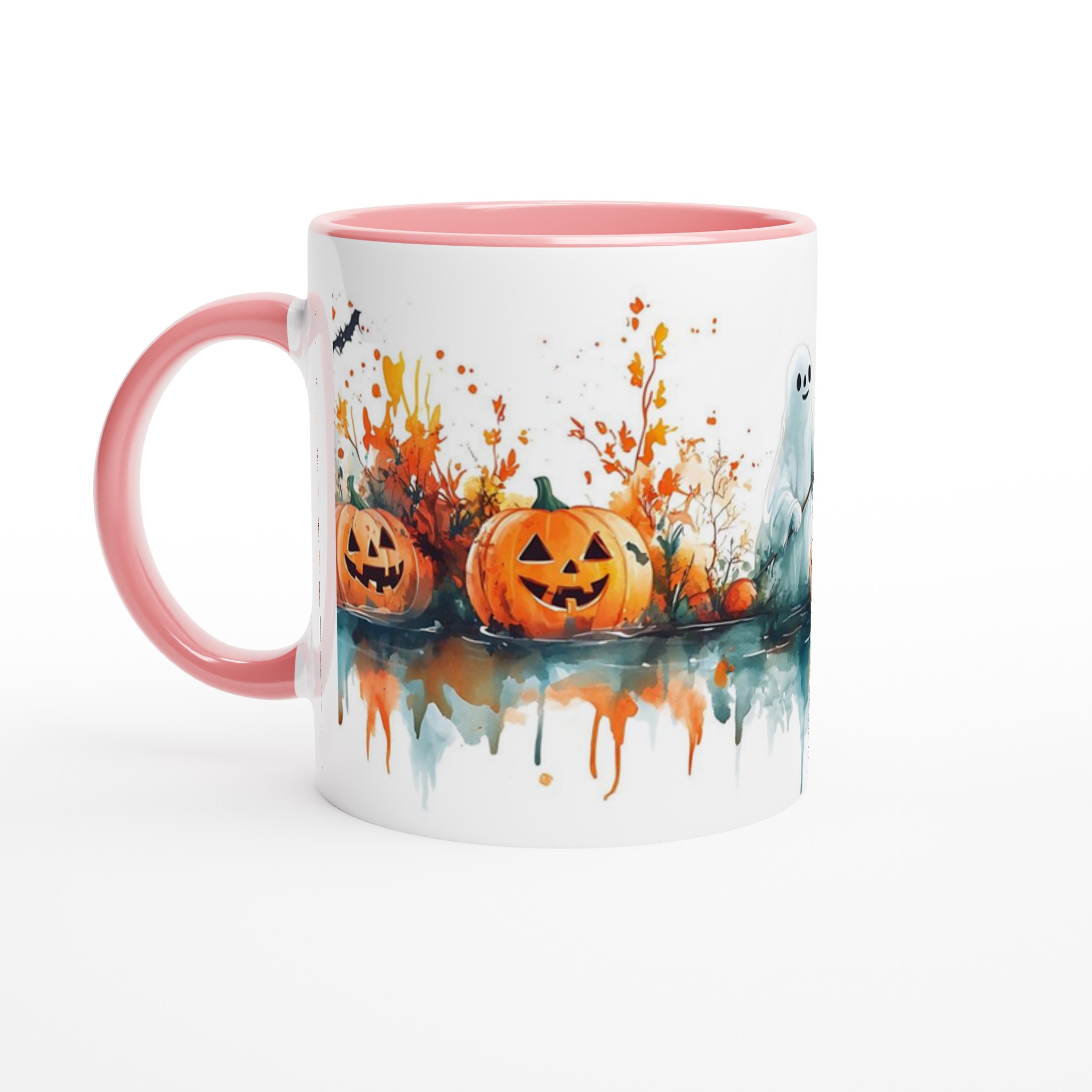 Bus eller godis? Spöket och Pumpan 11oz Keramisk Mugg – Färgglad Halloween Akvarell 6 88c9c487-d8bb-46cf-afe2-4b23c9abf953