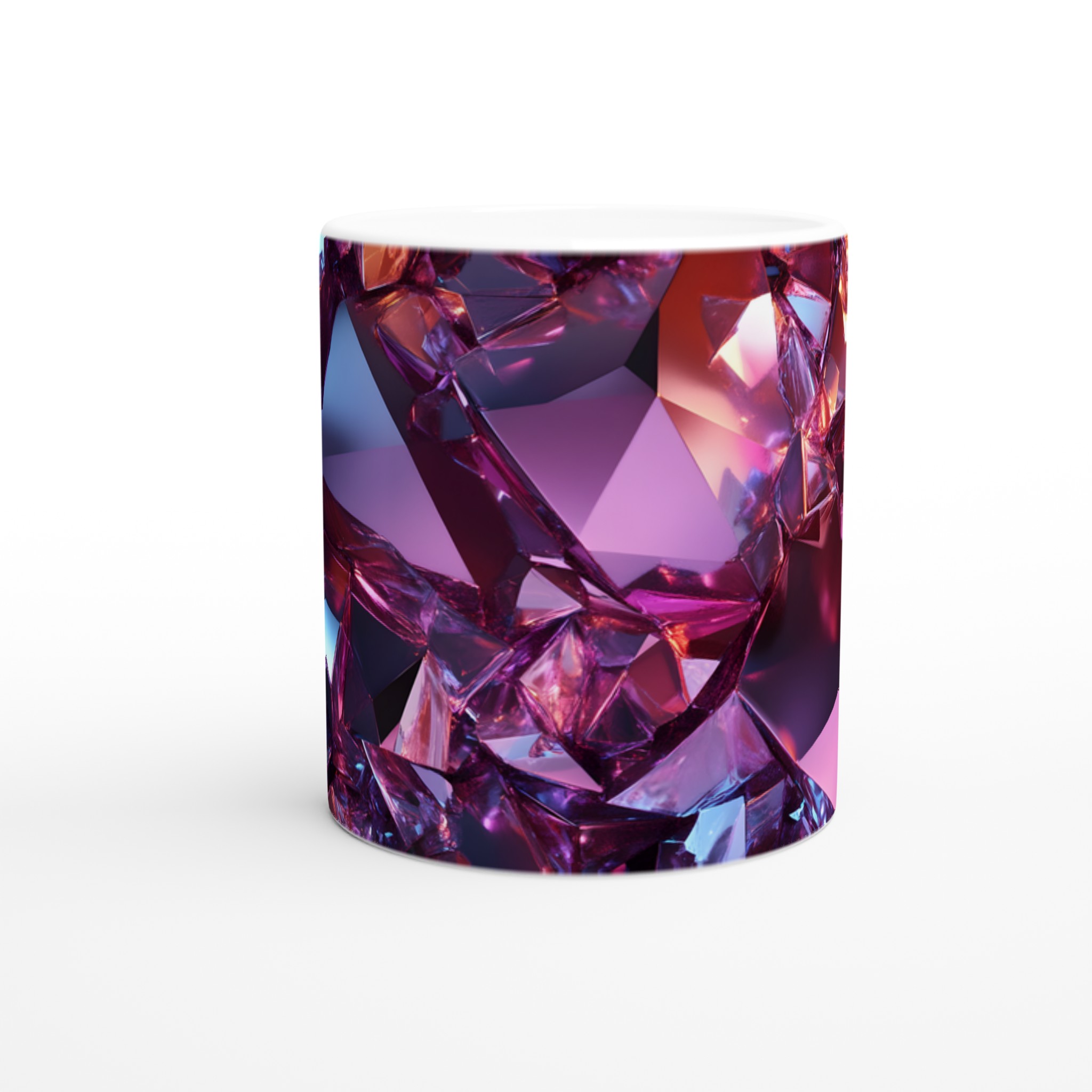 Abstrakt Kristallmugg: 11oz Keramikmugg med Glänsande Prismatisk Design i Valfri Färg 8 8924e5b0-9ca1-456d-aba5-e28a7298a0e3