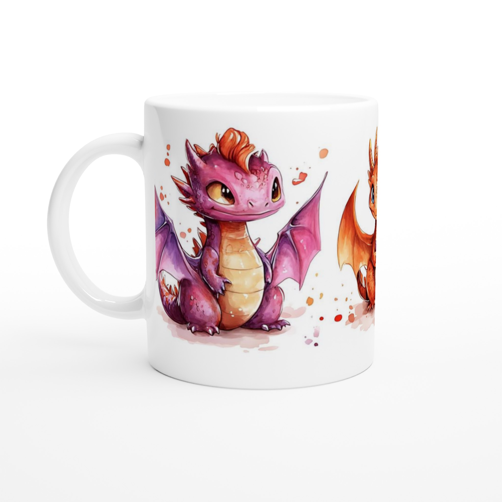 Söta Drakvänner Keramisk Mugg - 11oz i Valfri Färg, Perfekt för Kaffeälskare & Fantasyfans! 1 89307d53-f6ab-4aa1-9866-722399f82d4e