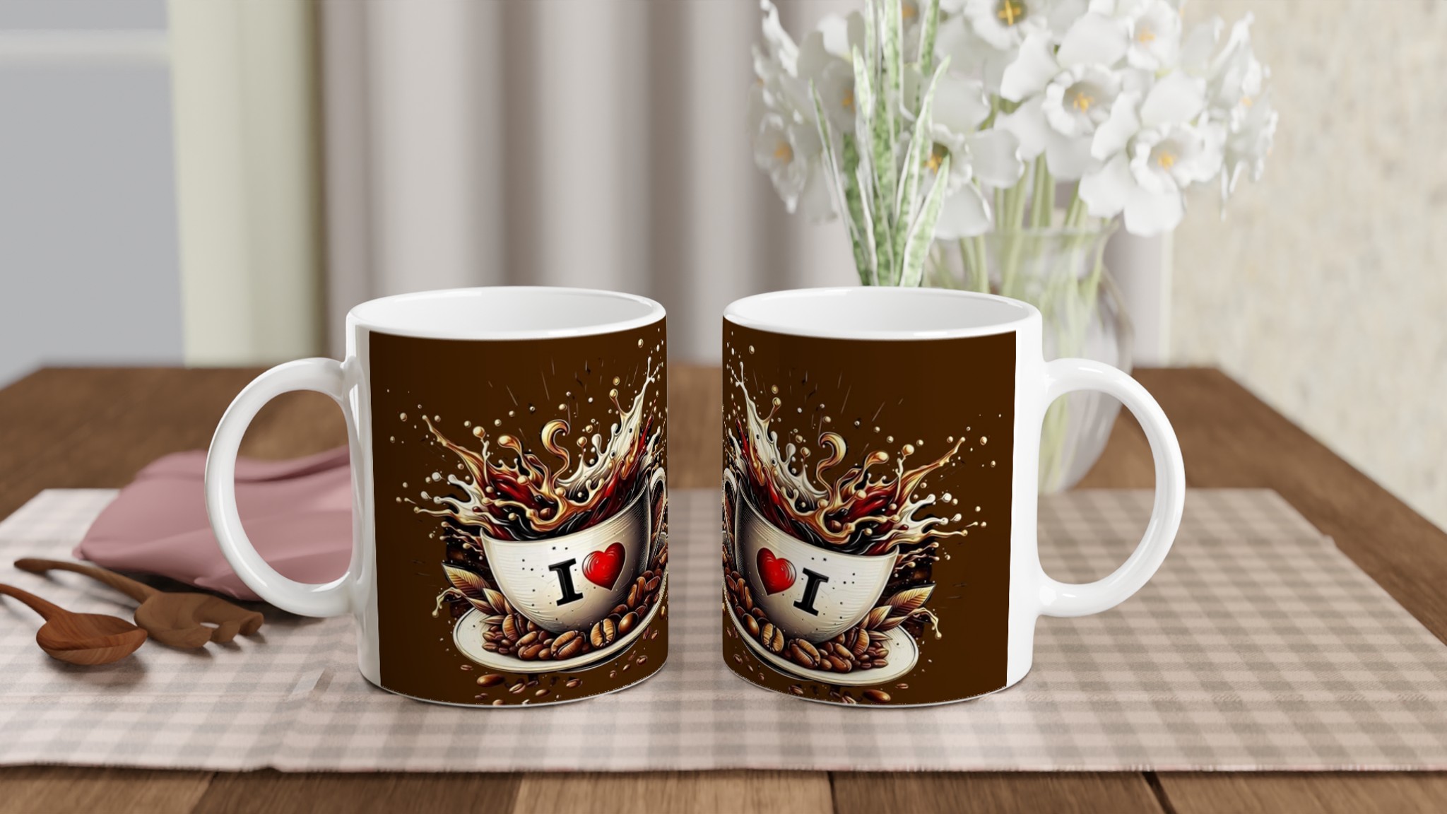 Vit 11oz keramisk mugg med kärleksfullt kaffemotiv – välj din perfekta färg 11 89438250-ddbe-43b7-8846-66441f7a33d3