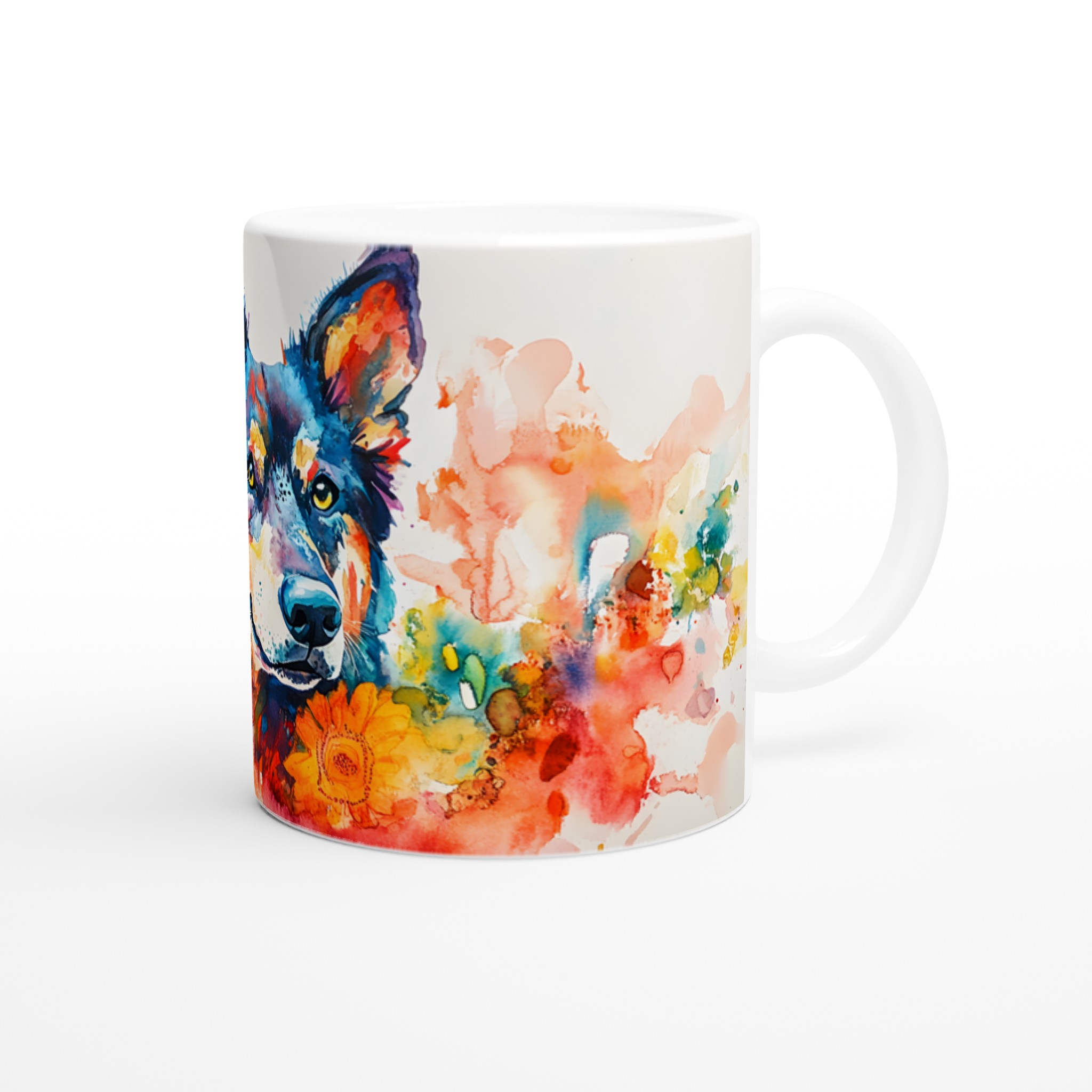 Konstnärlig Akvarellhundsmugg - Färgsprakande 11oz Keramisk Mugg för Djurälskare 9 894ecac5-5cfd-419f-869a-f8fc0f0d5574