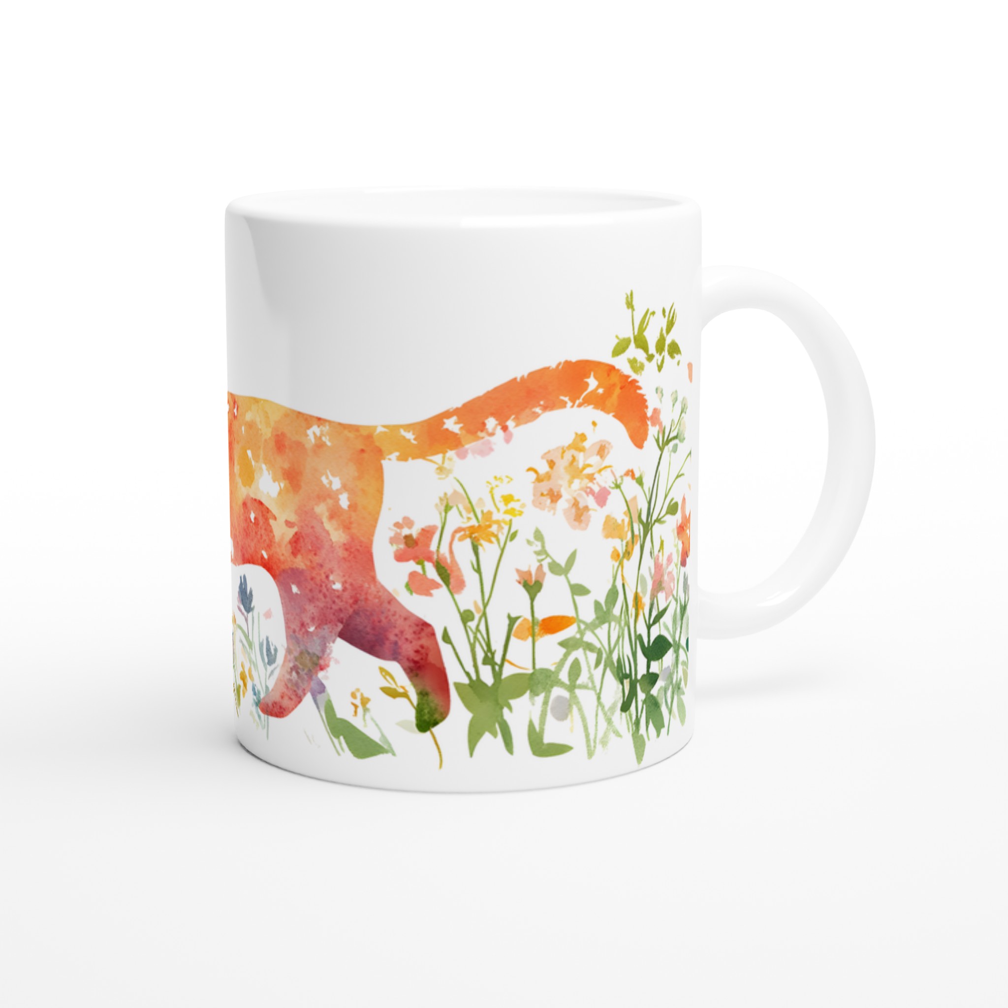 Mugg med Akvarellkatt i Blomsterhav – Välj din Färg för en Personlig Touch! 9 8951a38c-6158-4d2e-8c80-4787488d1216