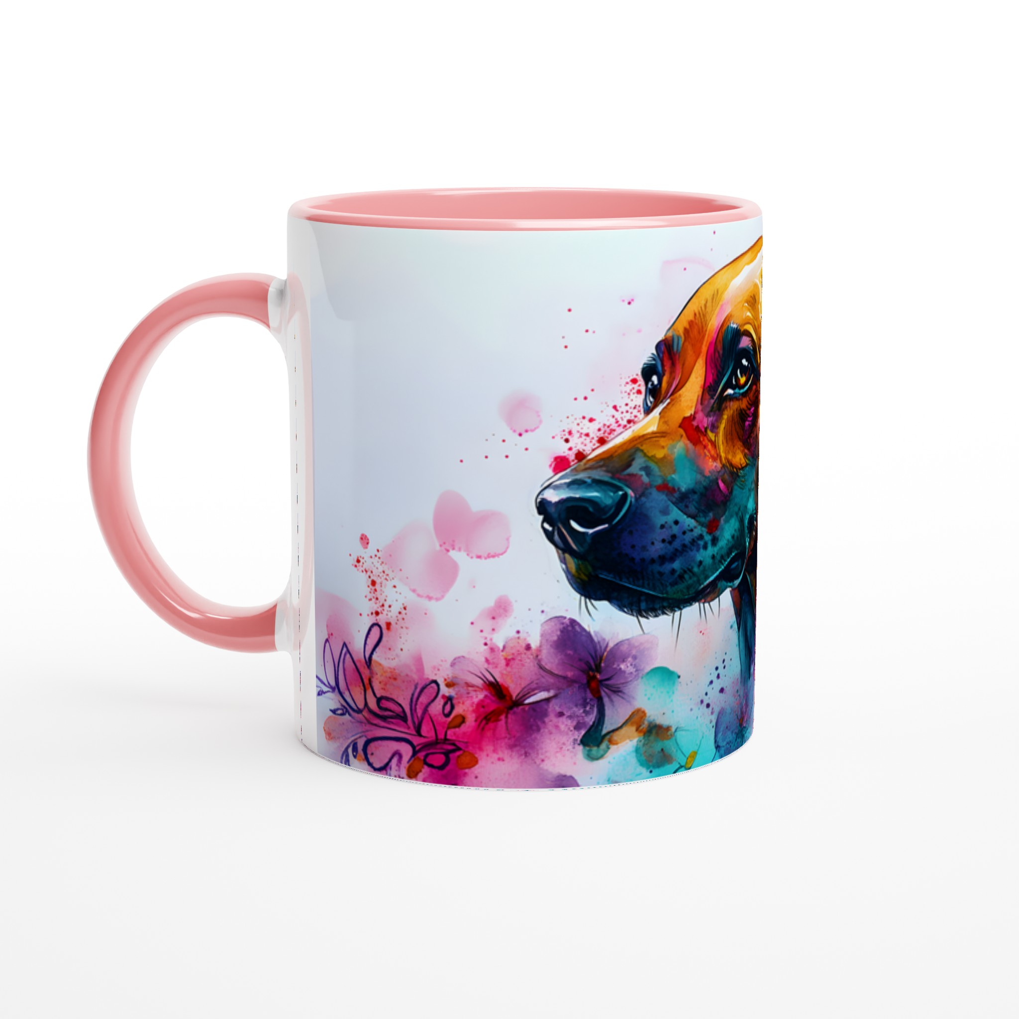 Konstnärlig Akvarellhundsmugg – 11oz Keramikmugg i Levande Färger 6 897cb40f-44b5-4428-8e74-c913abd0c30e
