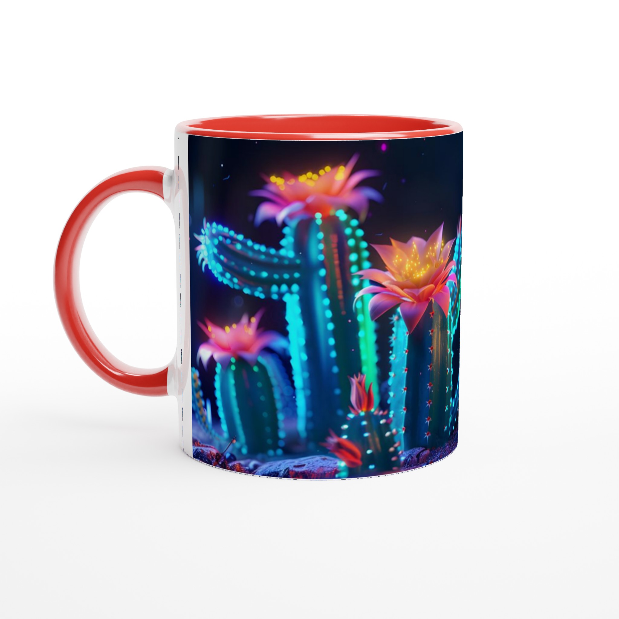 Neon Cactus Dröm Mugg – 11oz Keramisk Kaffekopp med Levande UV-Blommande Kaktusmotiv i Valfri Färg 5 897df467-e1b7-4796-a76c-93f822bfda64