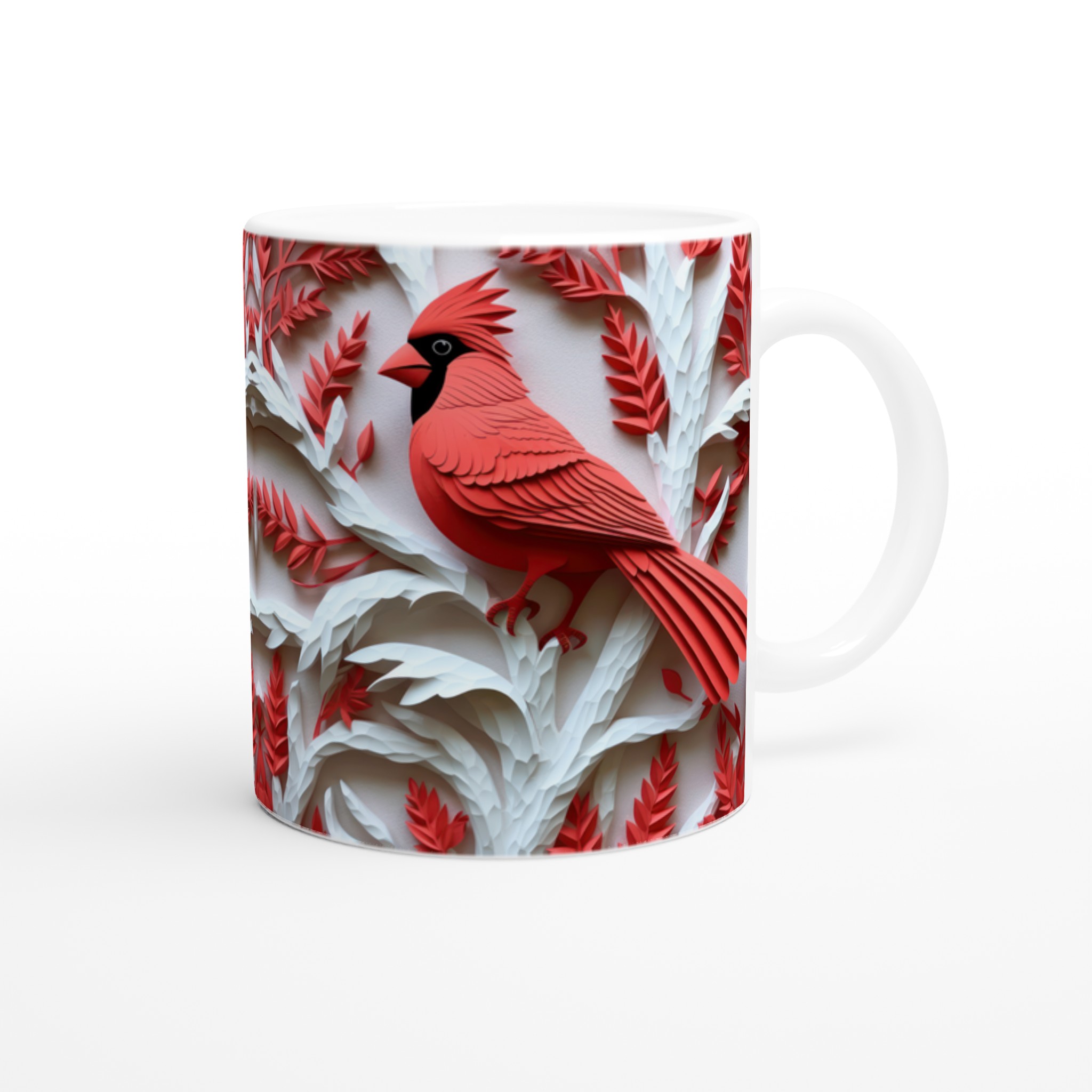 Vit 11oz keramisk mugg med elegant röd kardinal – finn din färg och glans 9 89894f1c-ee16-4f78-bd9a-67d85eb4a783