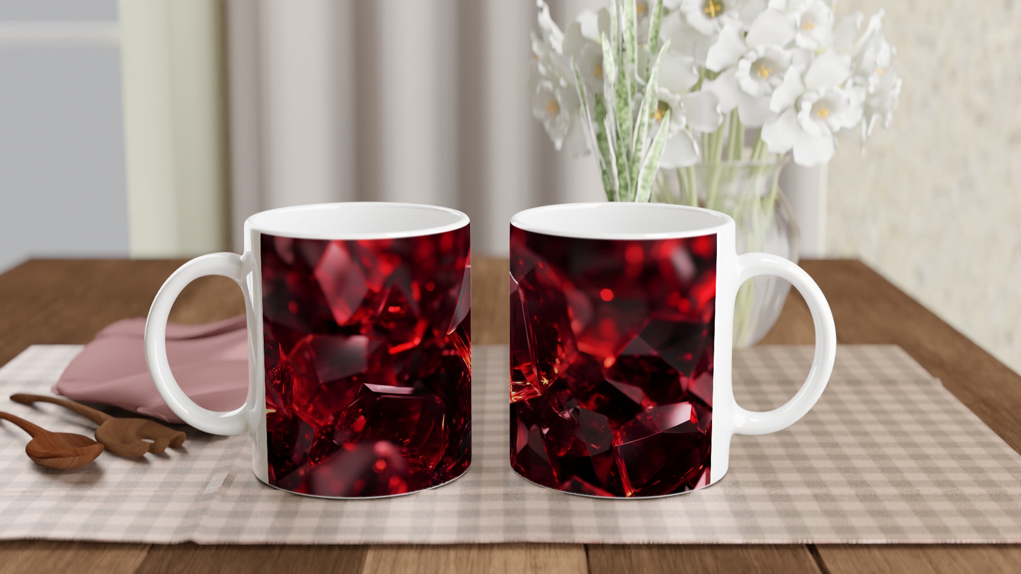 Rubinröd 11oz Keramikmugg – Strålande Diamantdesign i Välj Din Färg! 12 8993bc1f-b851-4a6e-9c87-ca5acdf8a99f