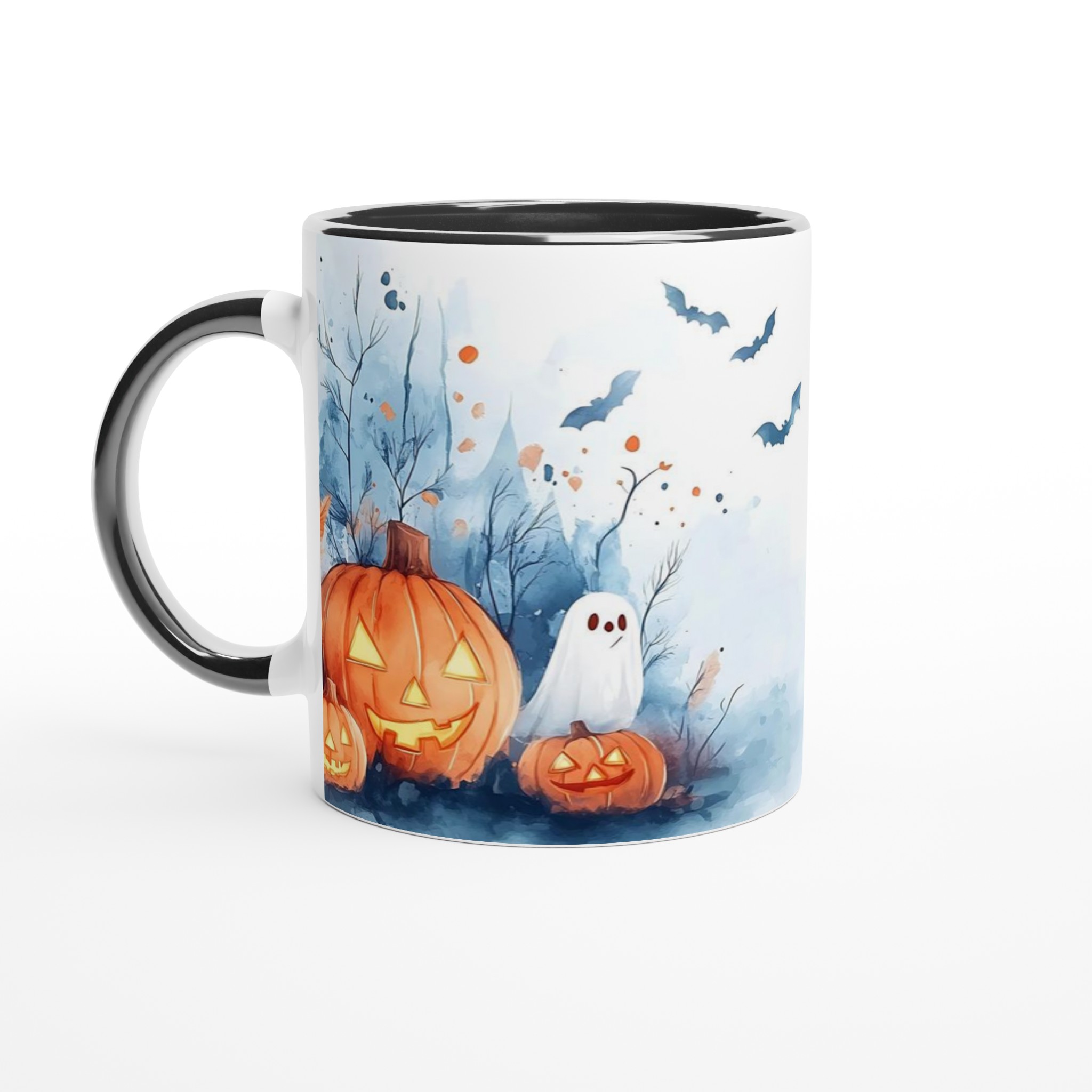 Spökhus och Spökig Pumpa Mugg – Halloween Akvarell Keramikmugg i 7 Färger 4 899bbe3e-ed49-4c91-b95d-3d44bd9201b1