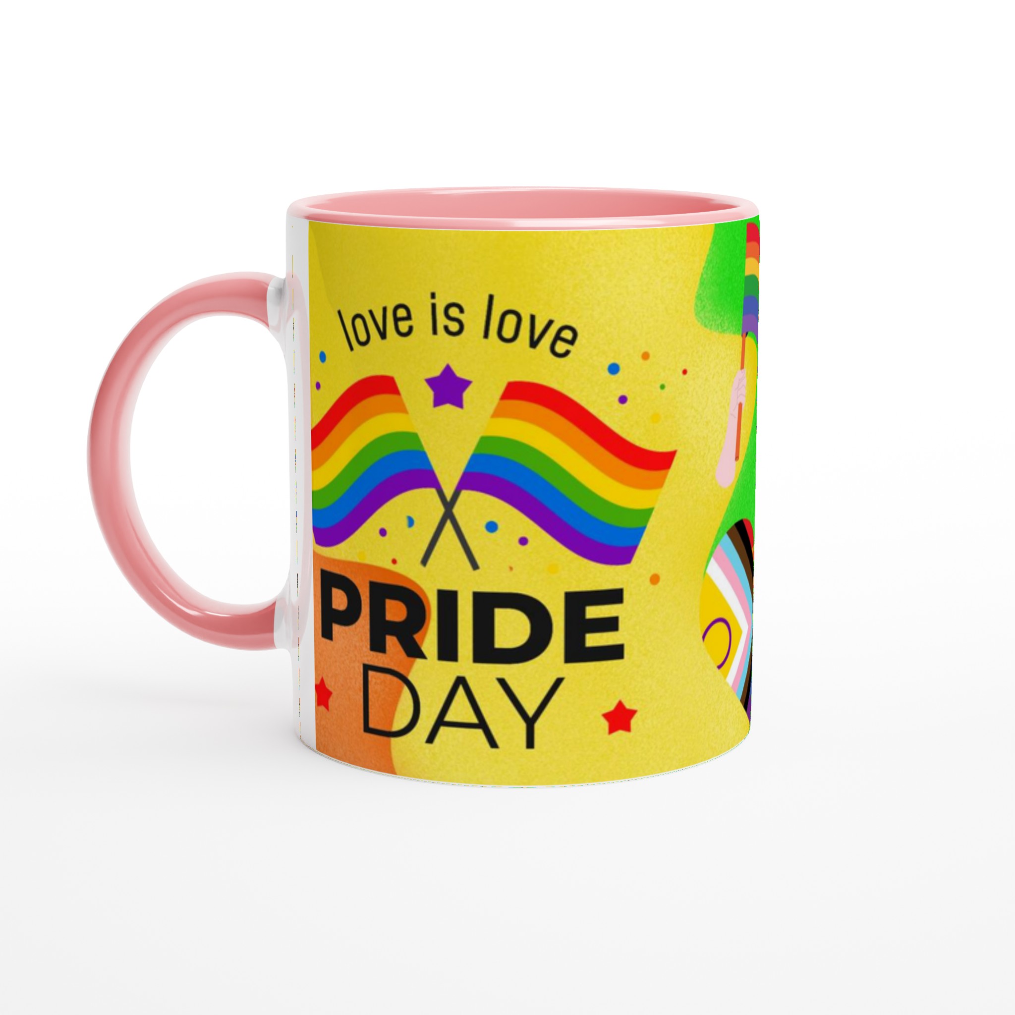 Vit 11oz keramisk mugg med Pride-design i regnbågens färger 6 89b1d5ed-1e1e-4b00-a2ab-93a5b2624d8e