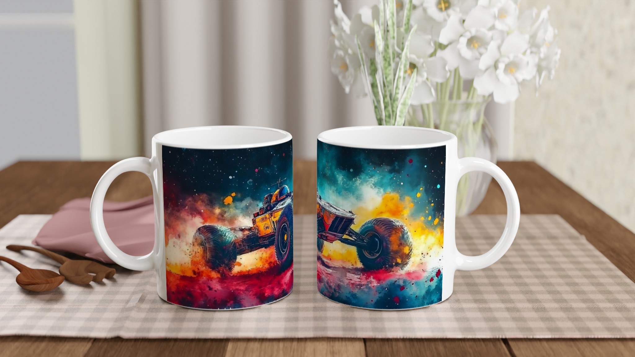 Vit 11oz keramisk mugg med explosiv futuristisk bildesign i livfulla färger 10 89b3833a-11d5-43a9-bb3b-fc032d36ea3e