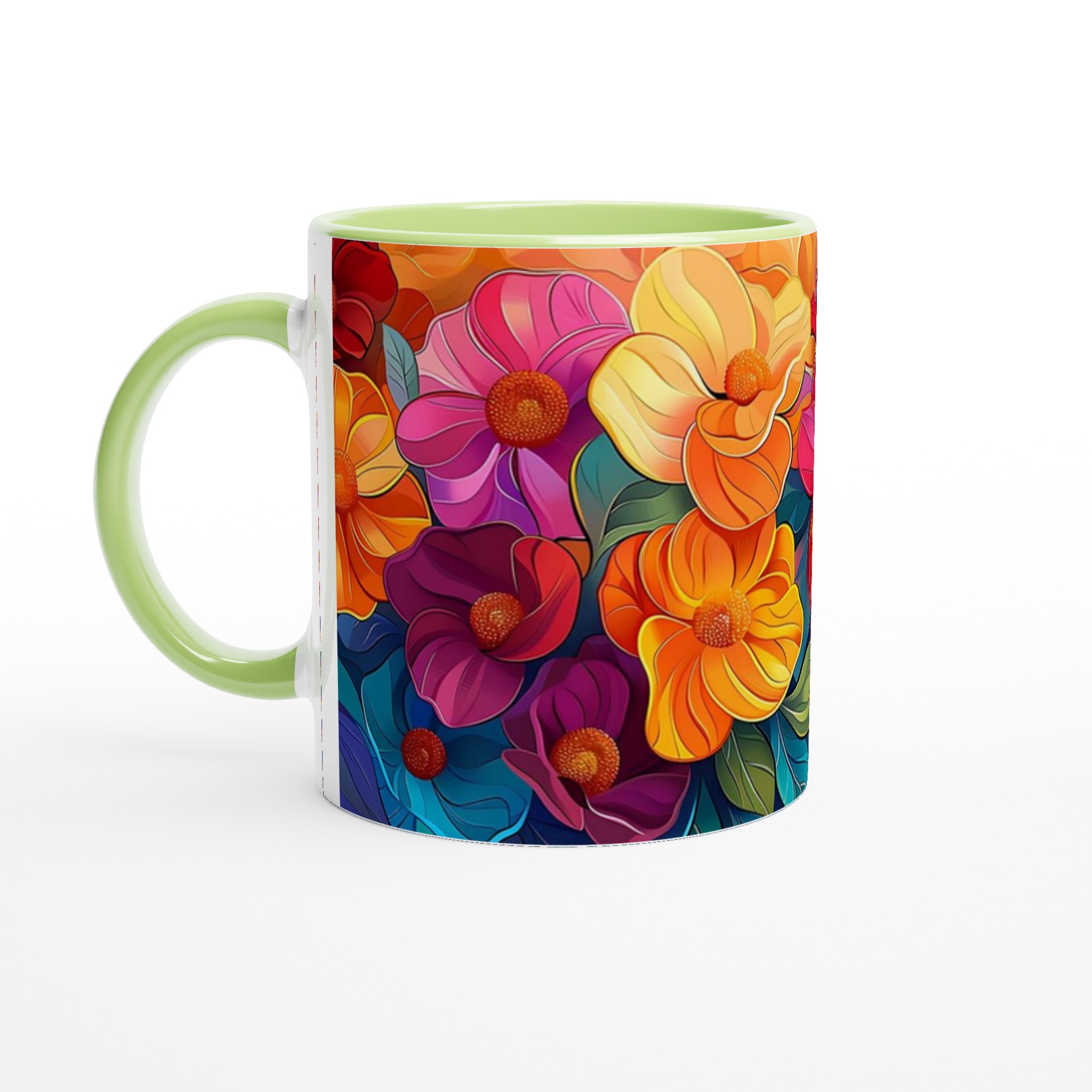 Färgsprakande Blomstermugg – 11oz Keramikmugg i Ditt Val av 7 Livfulla Nyanser 7 89f03911-7598-4c3a-889f-31f9f2e2022e