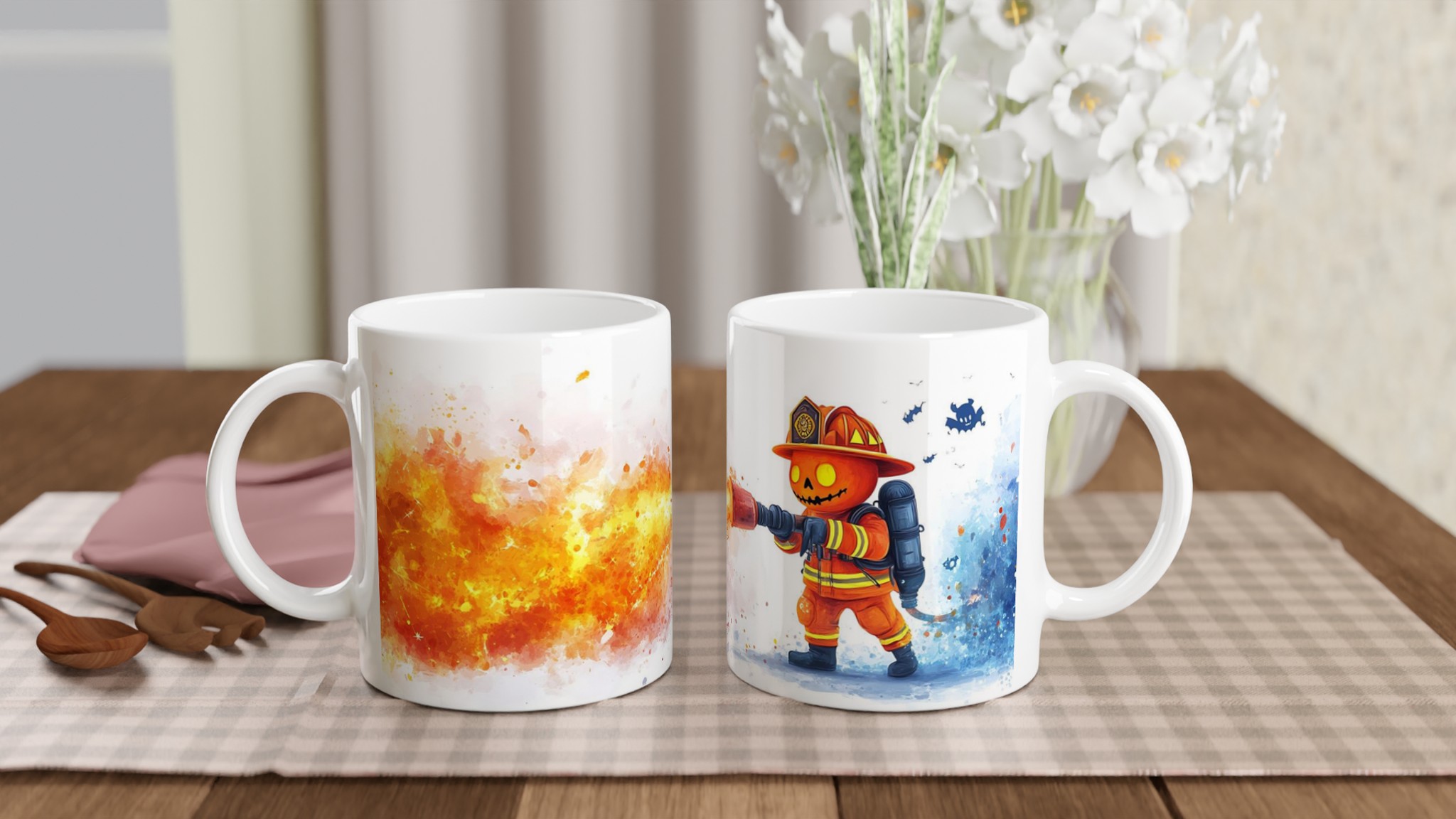 Busig Pumpa Brandman Mugg - 11oz Keramikmugg i ditt val av 7 färger 10 89f94ba5-3910-4d65-9f6f-3370a746d666