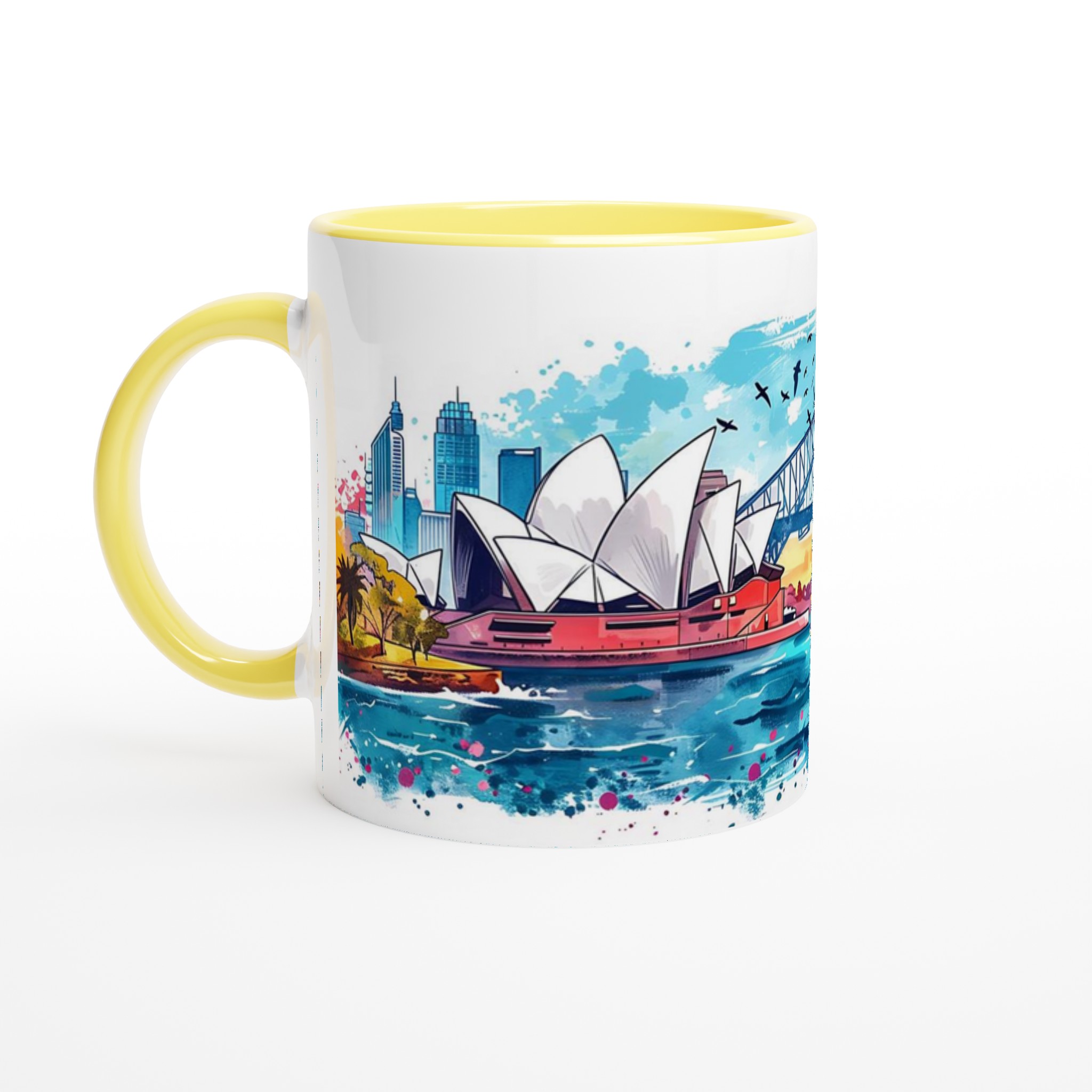 Sydney Skyline Akvarell Kaffemugg - En färgstark hyllning till Australien i ditt val av sju nyanser 3 89fb49dc-d5e3-4314-8bd9-b4e10876847f