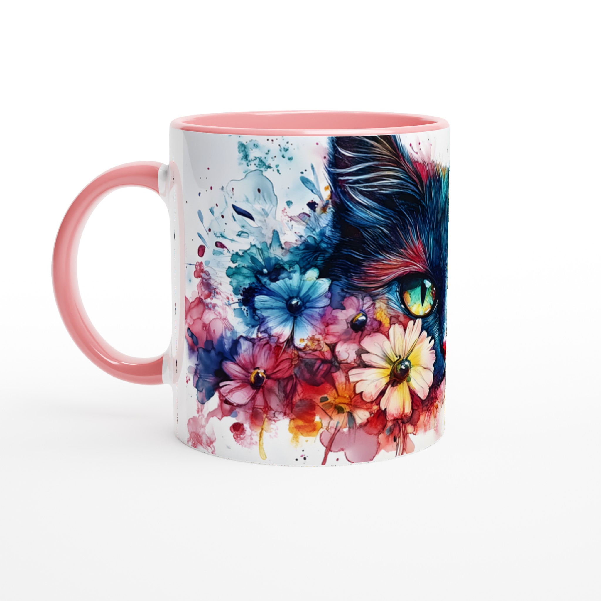 Färgsprakande Katt & Blommor Keramisk Mugg – Konstnärlig Akvarell 11oz Kaffekopp 6 8a16efb8-77bf-4534-9ea0-28c2cf68a40d