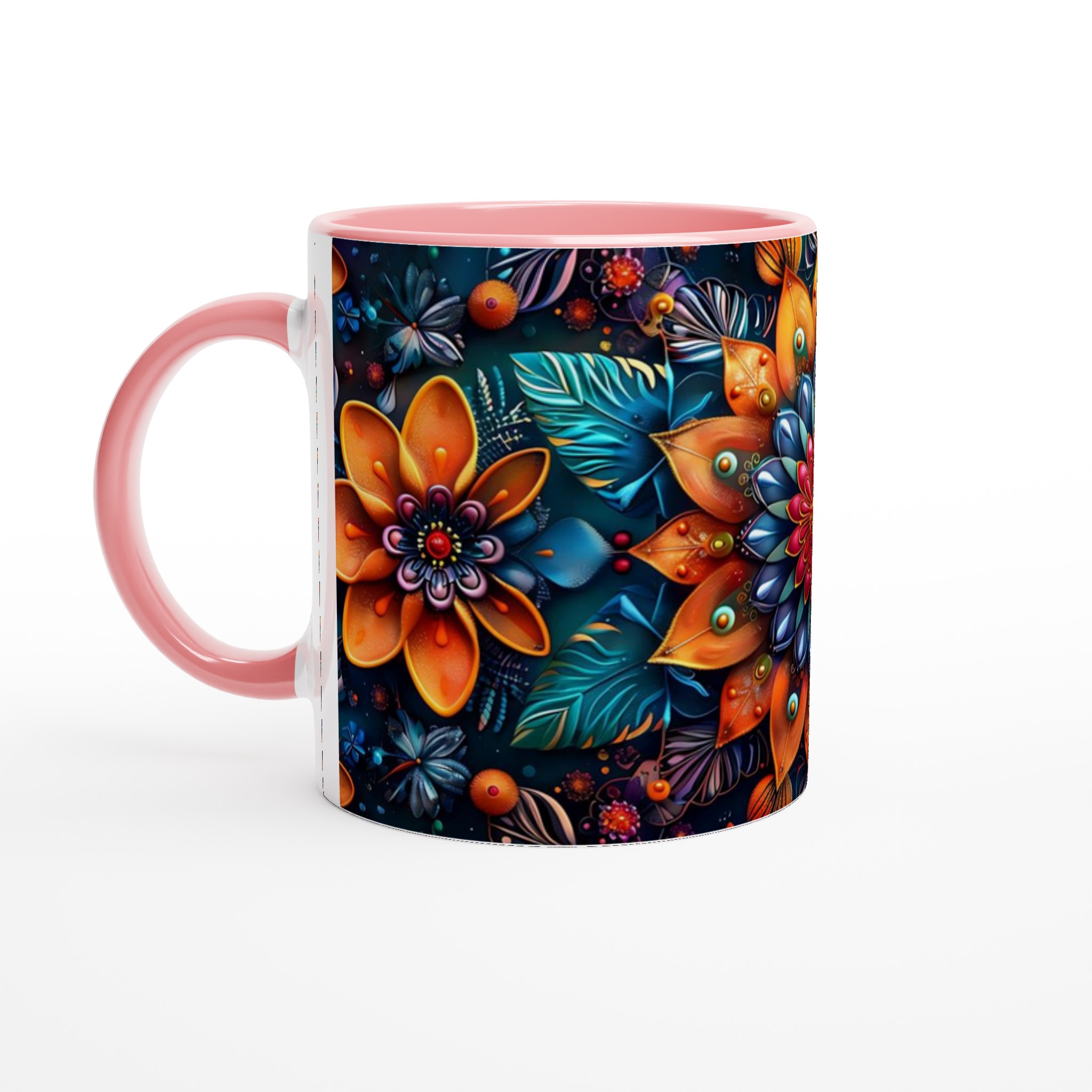 Mångfärgad abstrakt blommig keramikmugg – 11 oz premium kaffemugg i 7 livfulla färger 6 8a189ae4-ab7a-40fe-801a-8bcac4061b46