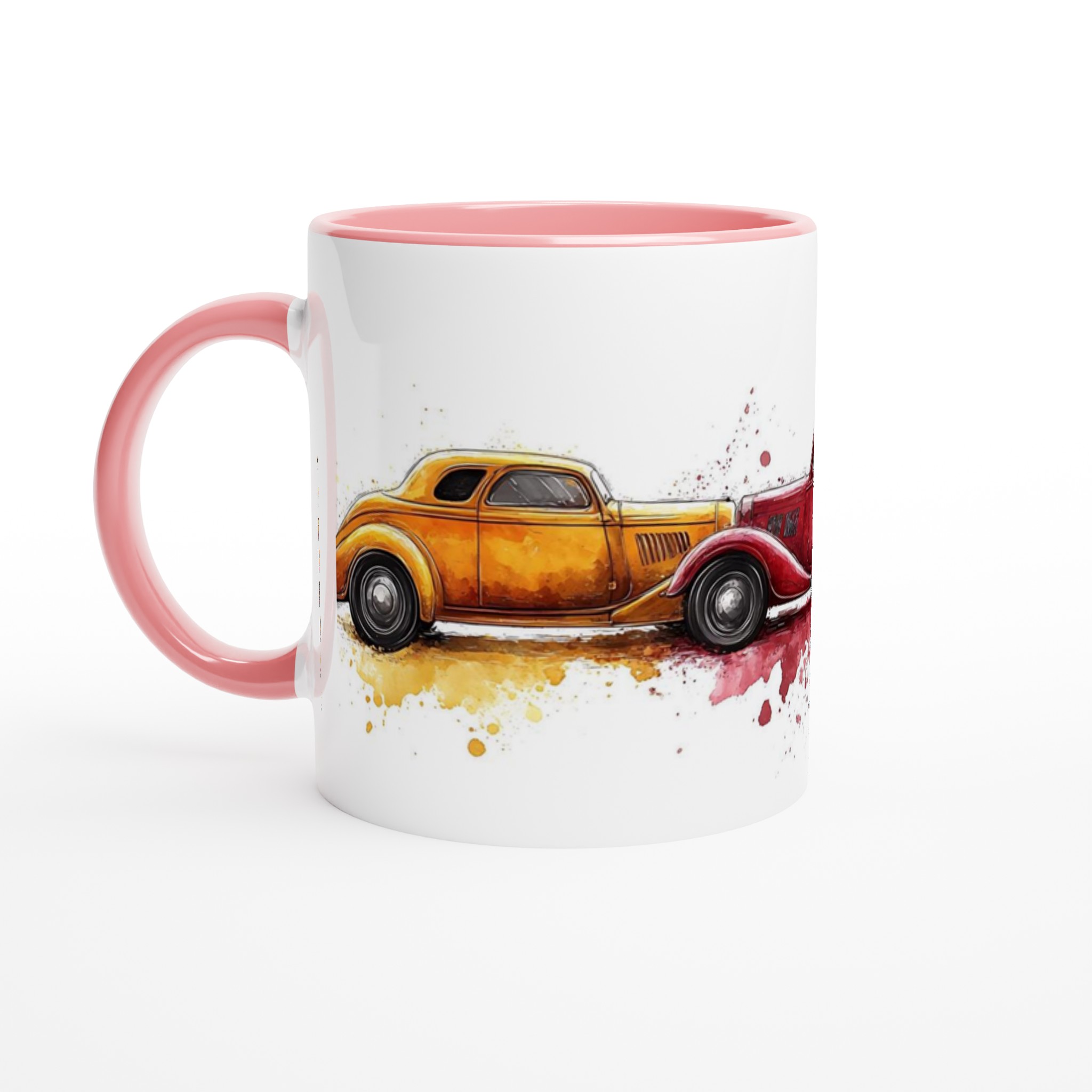 Klassiska Hot Rod-bilar – Akvarell Keramikmugg (11oz) – Välj din favoritfärg! 6 8a3ef687-706e-4020-9d97-f34e3d558207