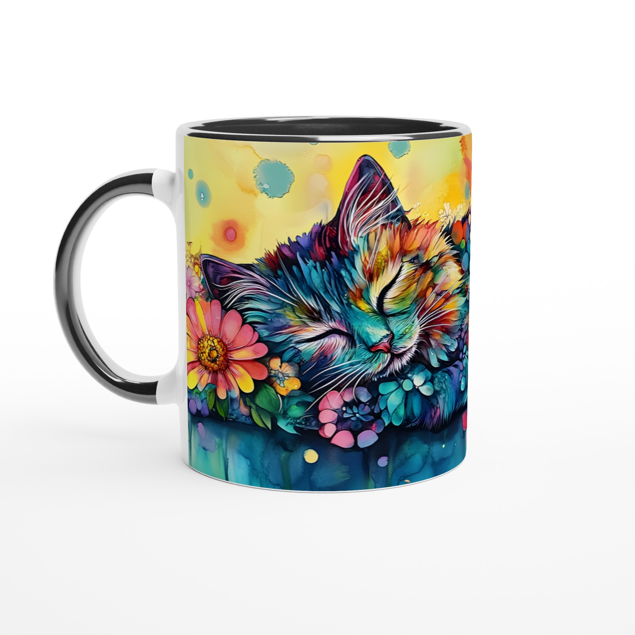 Färgsprakande Drömkatt Keramikmugg – 11oz Konstnärlig Kaffekopp i ditt val av 7 nyanser 4 8a7a7a5b-bc7f-4159-ad73-71de85da9df4