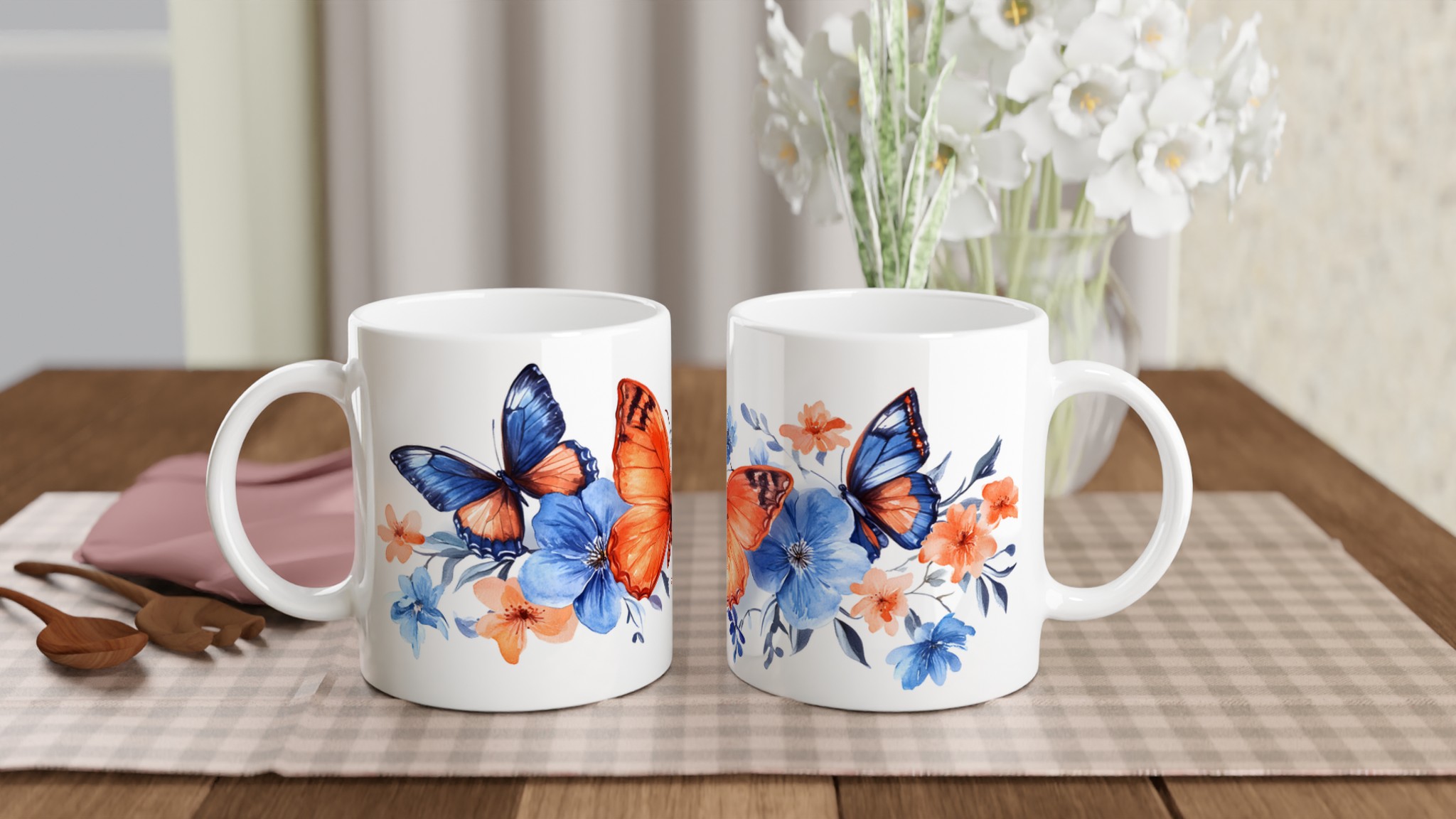 Fjärilsdröm Keramikmugg - Akvarellblommor & Levande Färger i Ditt Val av Mugfärg 10 8a9b4f70-886c-47f5-ba73-cac8ca1e8685