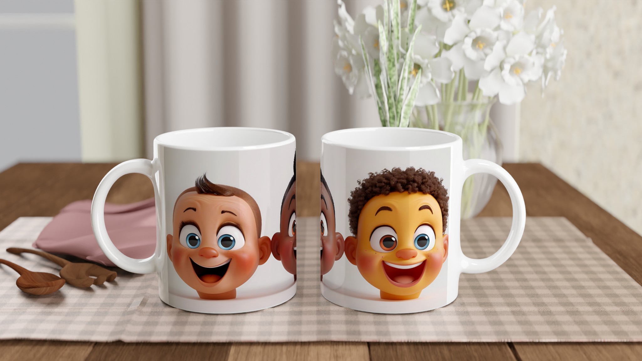 Glad Cartoon Ansiktsmugg – 11oz Keramikmugg i ditt val av sju livliga färger 10 8a9d3e95-1d2a-4000-b8a5-deb9745f9562
