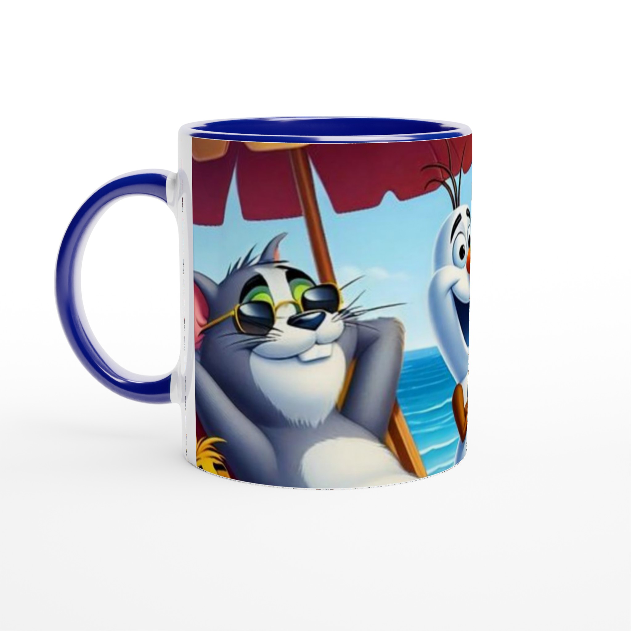 Vit 11oz keramisk mugg med lekfulla sommarvänner i färgstarkt tryck 2 8ab4aa93-dd60-48b9-92db-a1367cecd52d