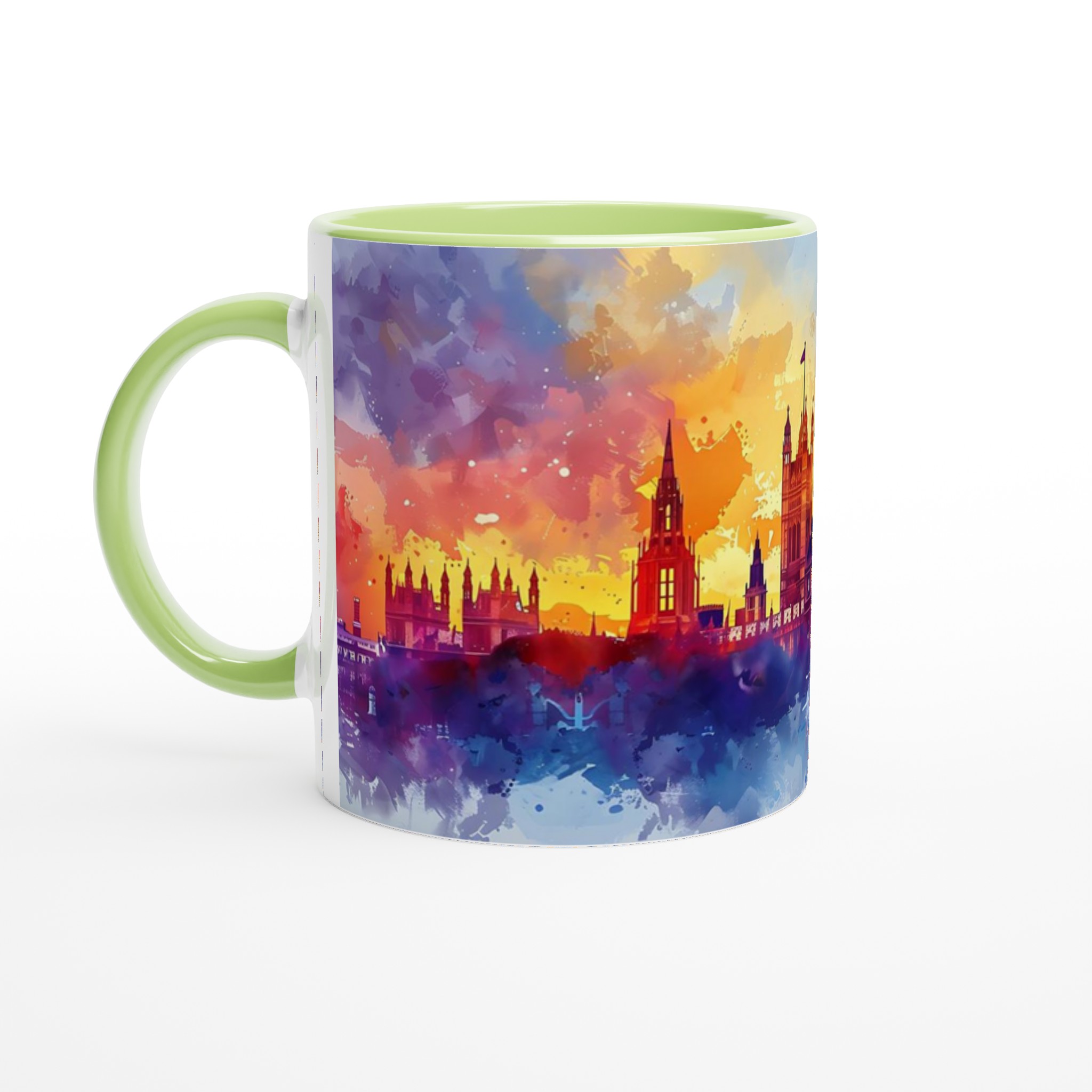 London Watercolor Skyline 11oz Keramisk Mugg - Välj bland flera livfulla färger 7 8ac91e7b-75e2-47da-a720-16fc2fc28d35
