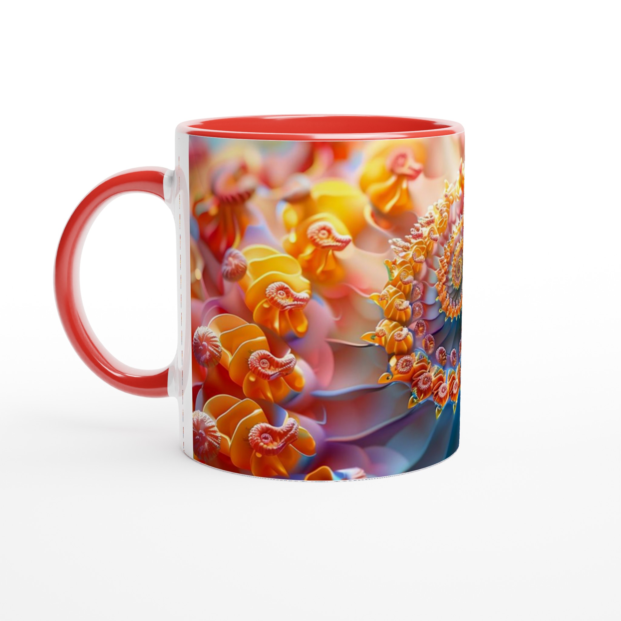 Abstrakt Fraktal Konst Mugg – 11oz Keramisk Kaffekopp i Klara Färger 5 8ae88b69-4a94-4e70-81fd-68cbea719241