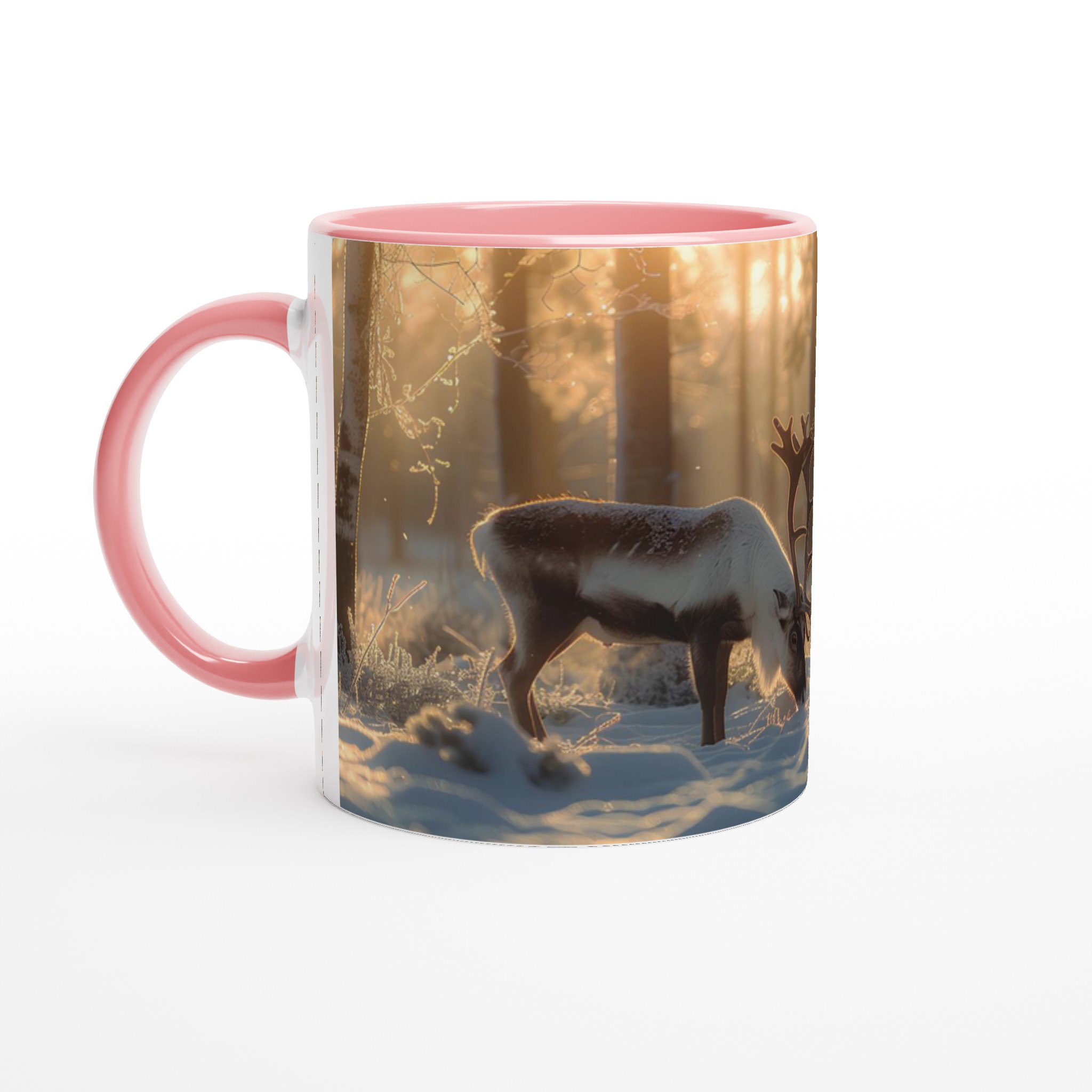 Nordisk Vintersaga Mugg – Magiskt Motiv med Ren i Solnedgång, 11oz Keramikmugg i Valfri Färg 6 8aea59a1-8777-4f81-89cc-a56df5a11970