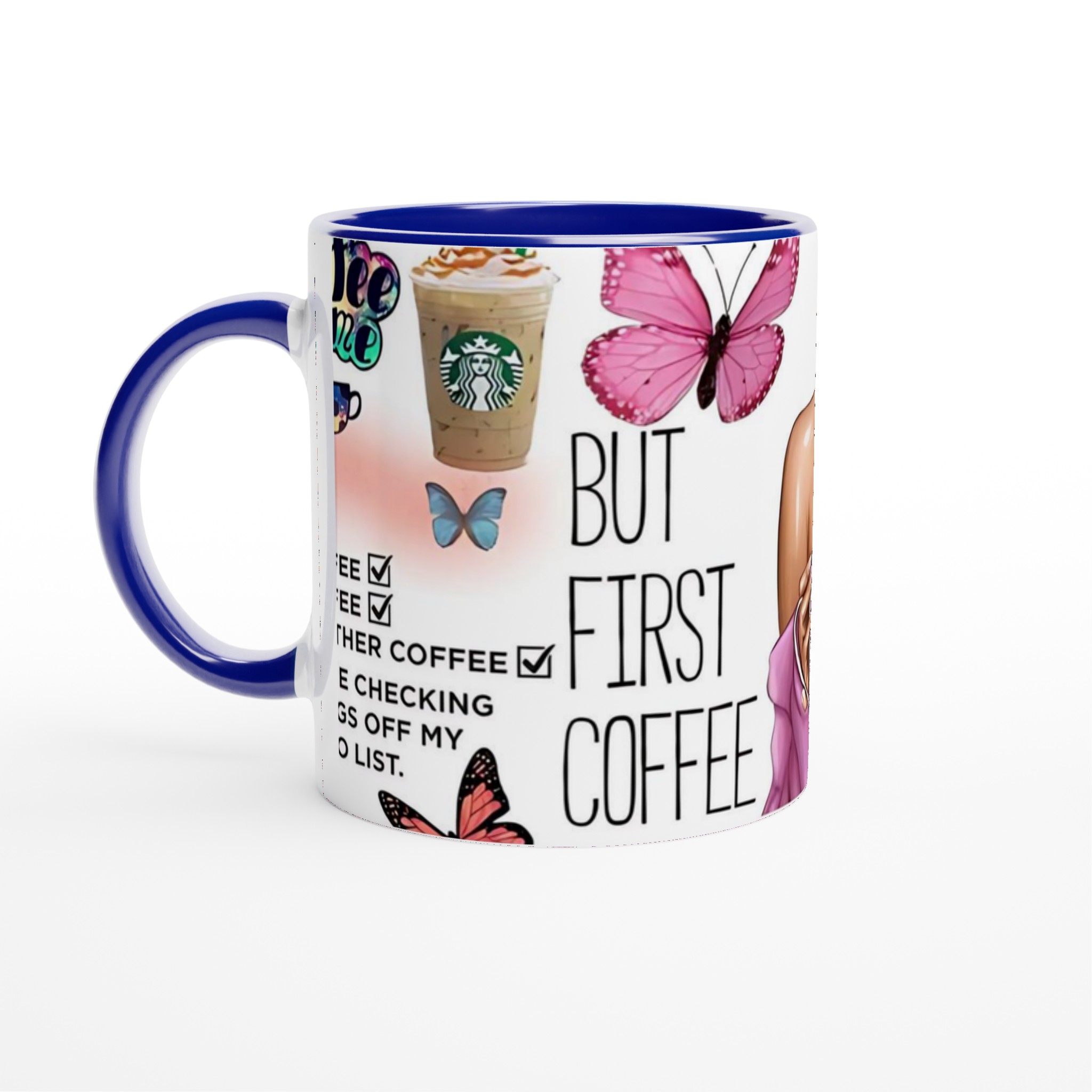 Vit 11oz keramisk mugg med personligt kaffemotiv i mjuka pasteller 2 8b2b52c5-786f-4812-9878-c43d411f25cc