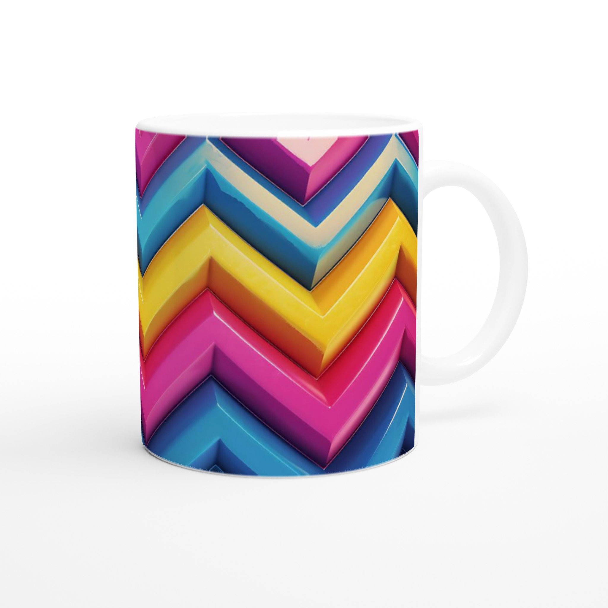 Färgglad Chevron Design Mugg – Livfull Keramikmugg i 7 Blanka Nyanser 9 8b44e4d2-8a3f-4e86-821c-0148d18958a2