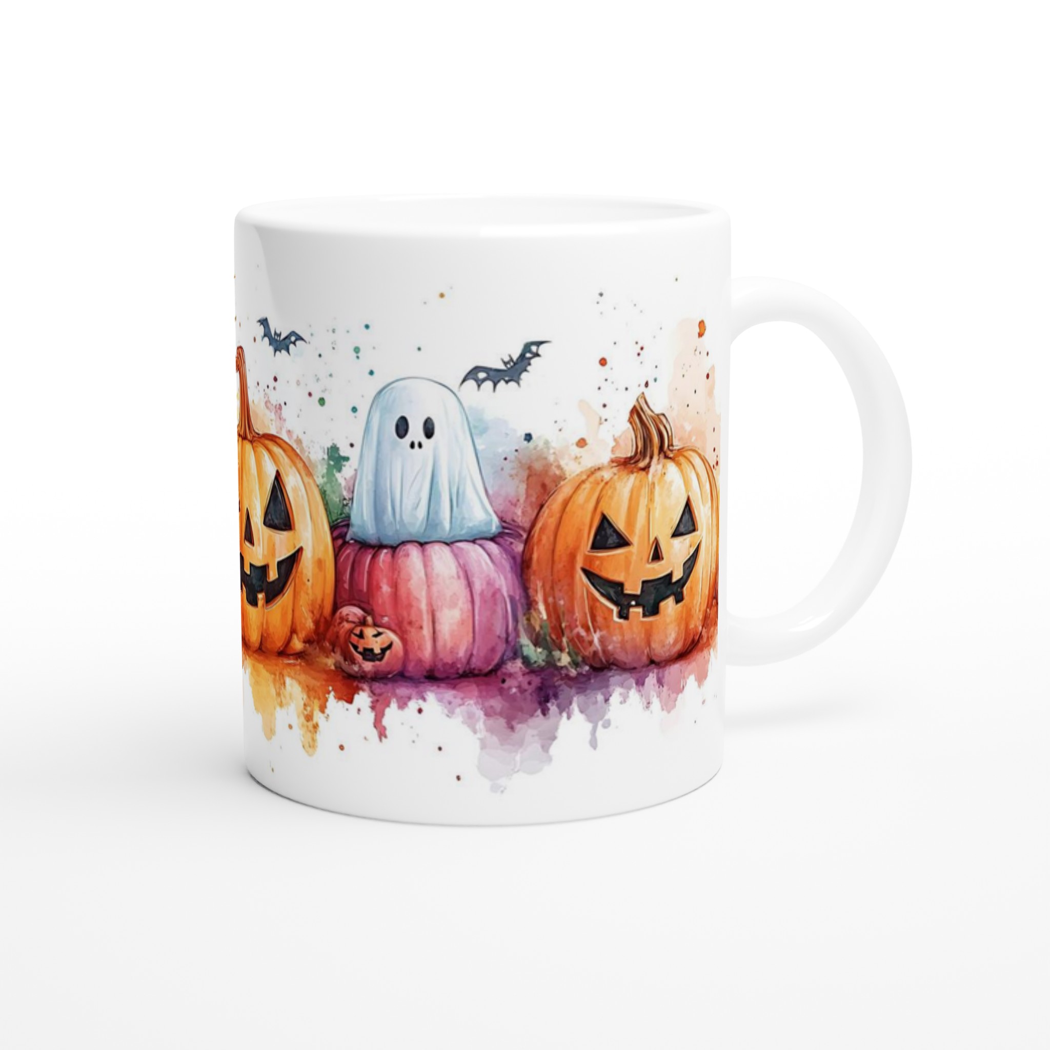Färgsprakande Halloween Mugg: Bus eller Godis med Spöken & Pumpor i Akvarell – Välj din Färg! 9 8b76101d-38c1-4ad3-aa7c-235b7d6c9aec
