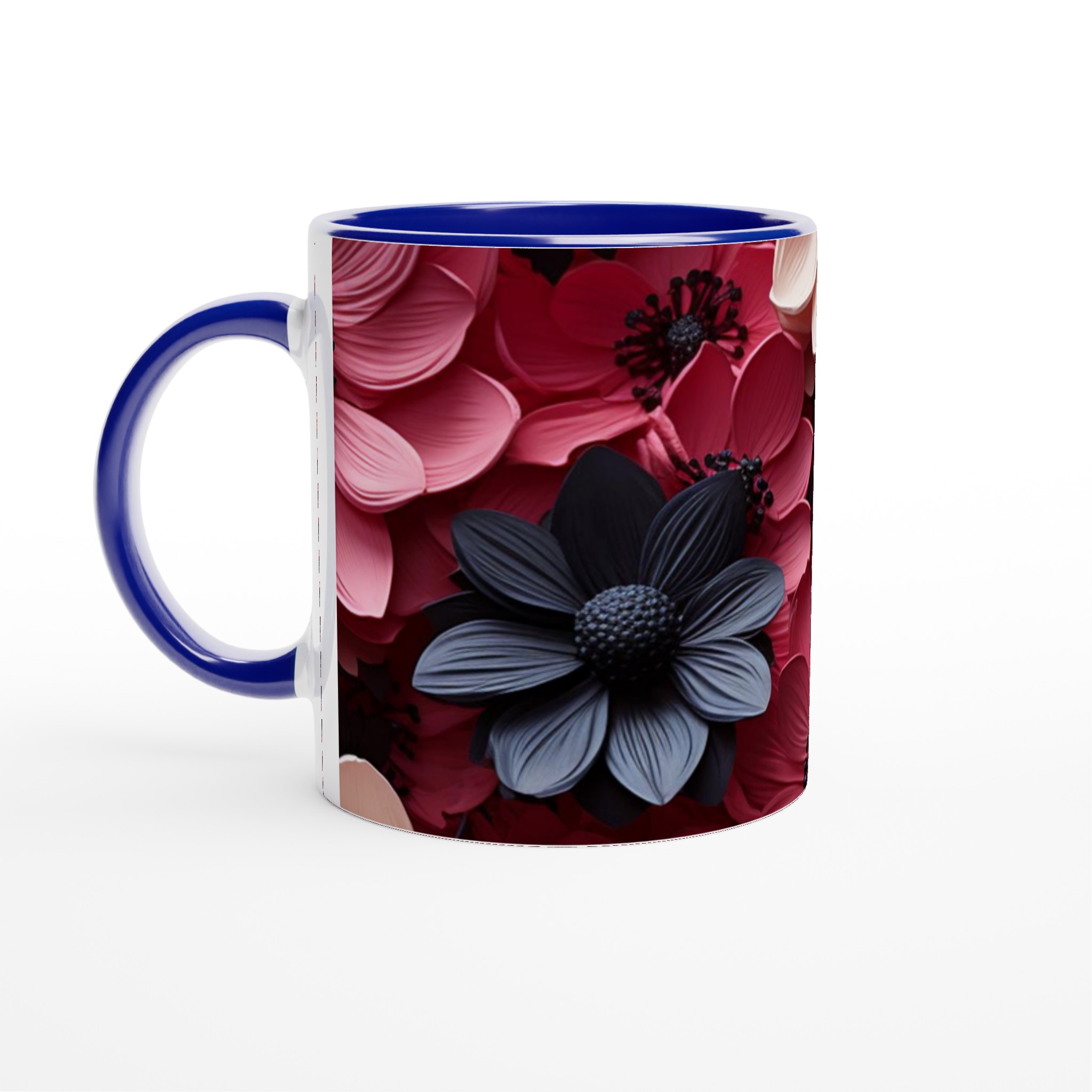 Vit 11oz keramisk mugg med blomstrande design i flera färgstarka nyanser 2 8ba5c28f-64a6-4f6a-961c-f143d20a72be