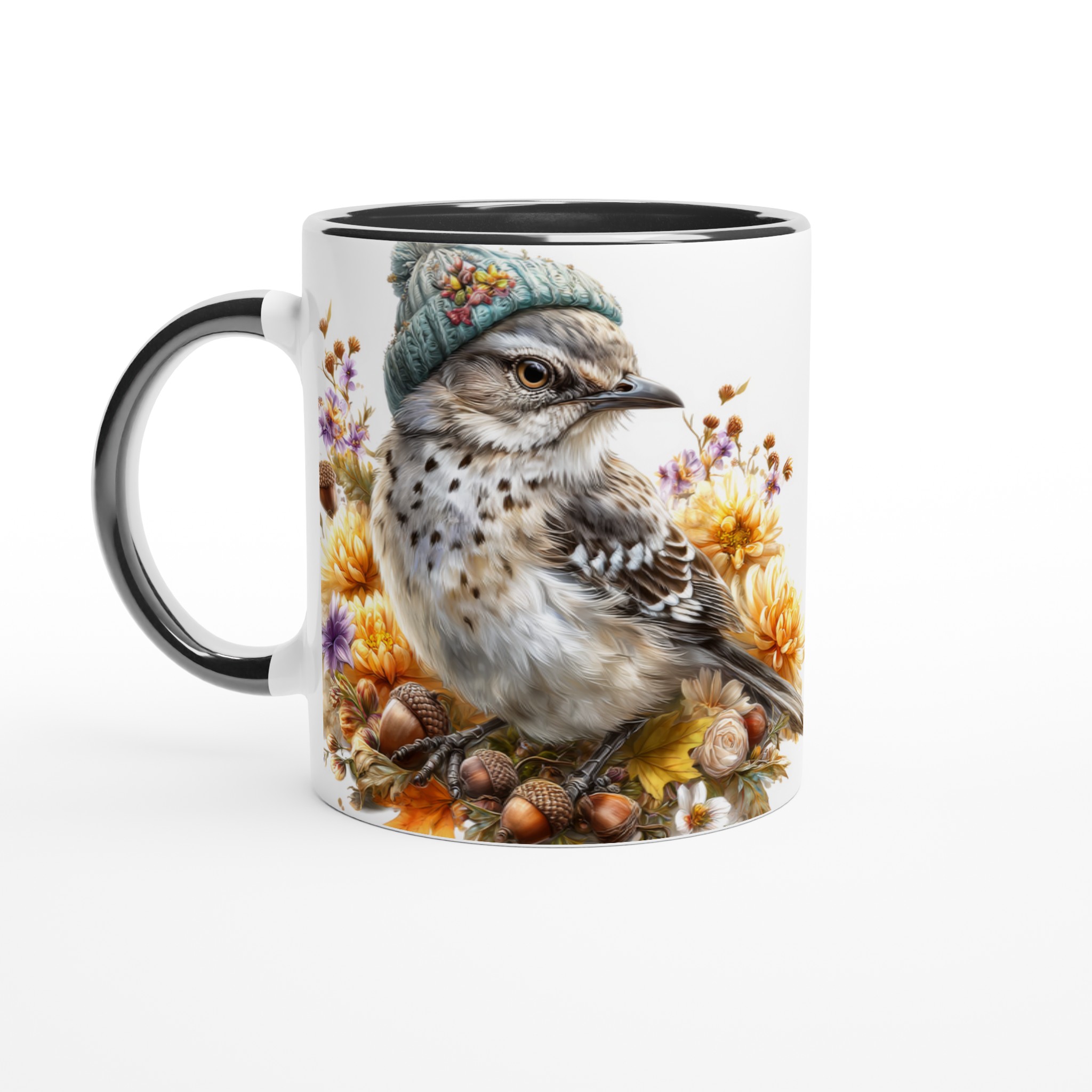 Vit 11oz keramisk mugg med charmigt fågelmotiv i mjuka höstfärger – välj din favoritfärg 4 8bb4233b-c5a1-447d-89c6-0bee500d36e1