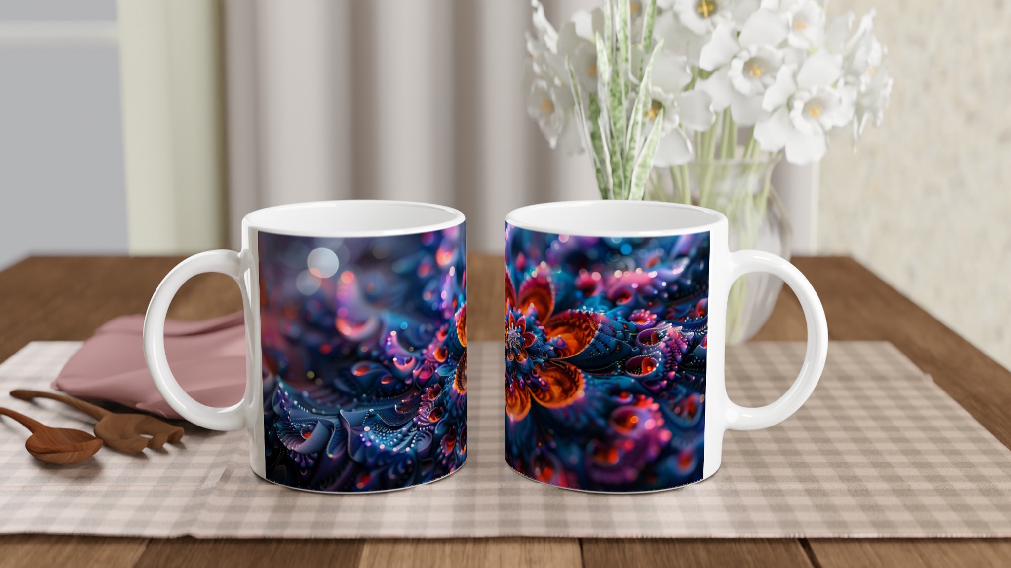 Kosmisk Blomster Keramikmugg - 11oz Magisk Design i Flera Färger 10 8bb64b0b-bb86-4475-bd62-03e75e55f974