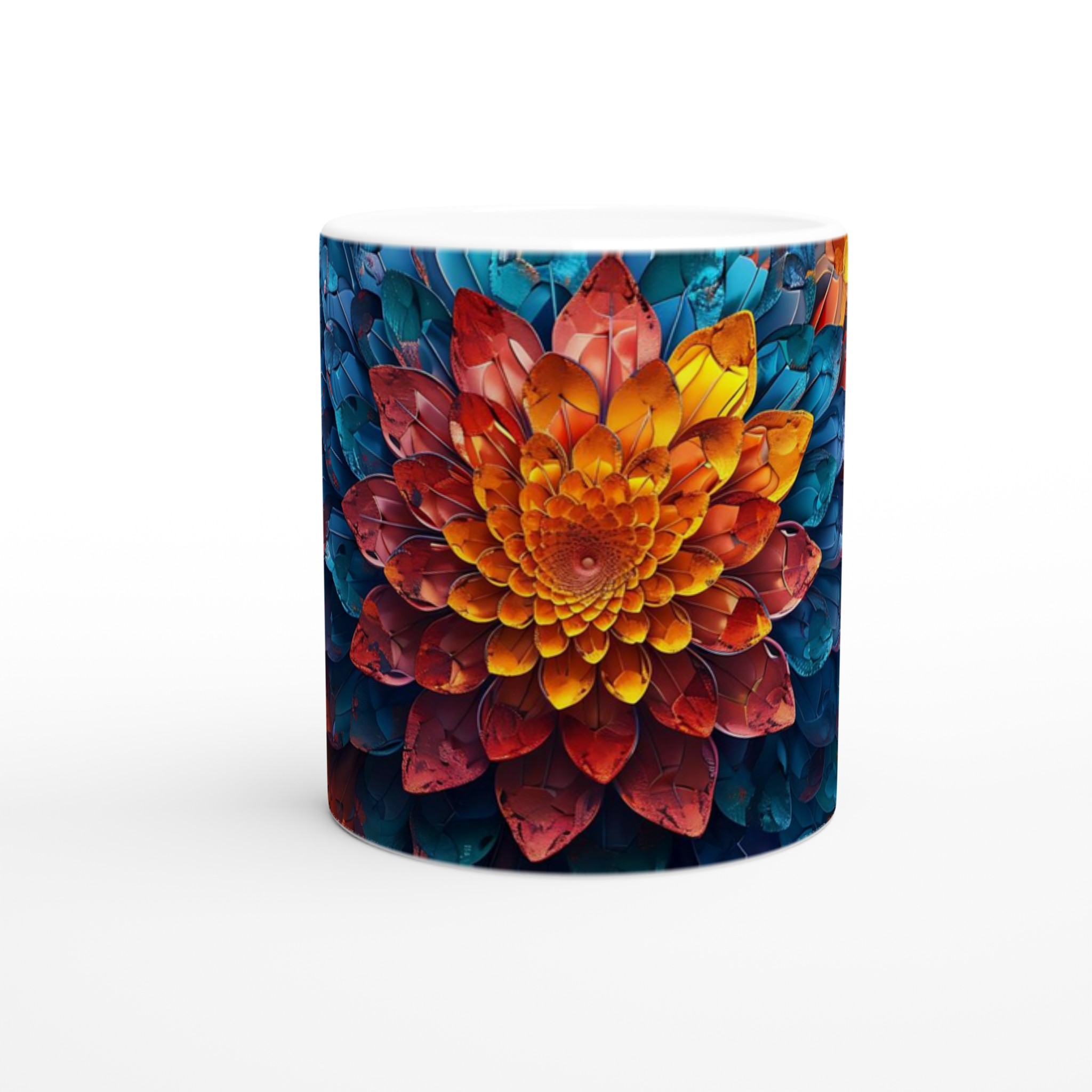 Abstrakt Blommig 11oz Keramisk Mugg – Konstnärlig Kaffekopp i Klara Färger 8 8bbb7ca3-0604-4e89-b906-5030828efc82