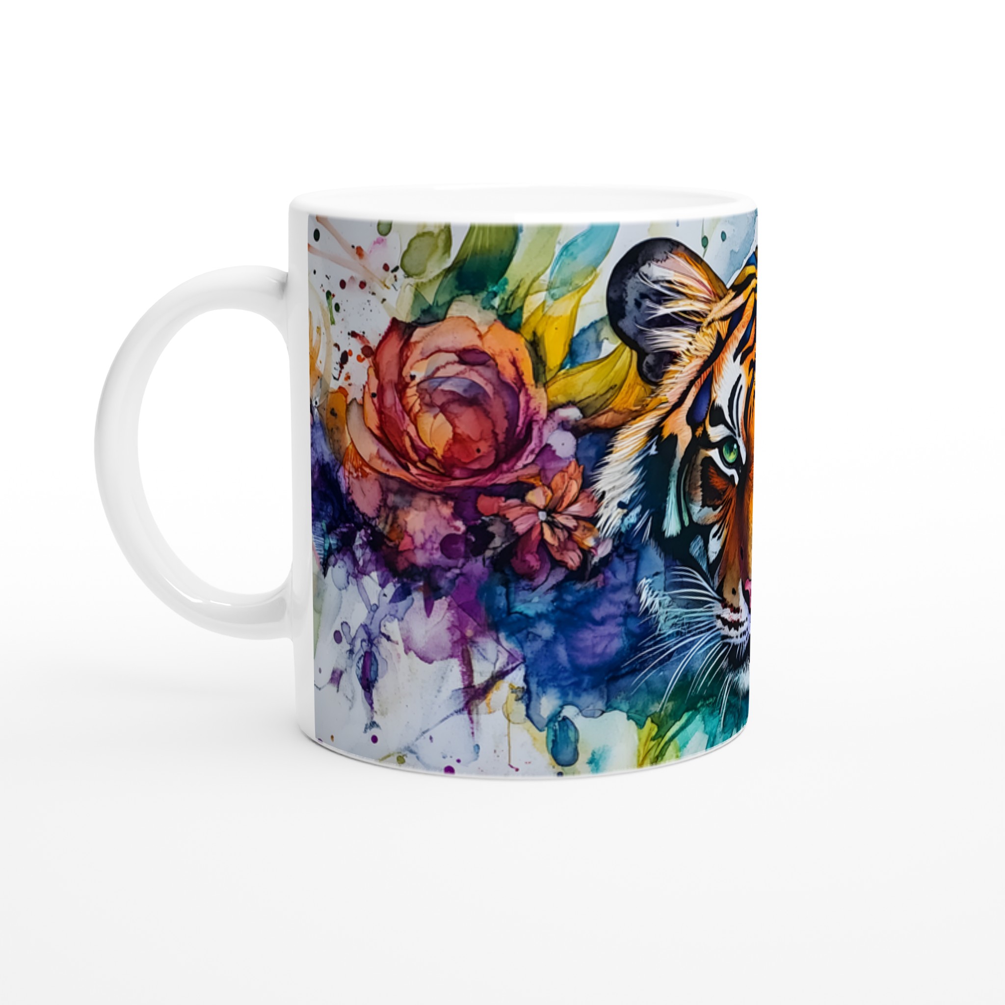 Konstfull Tiger Mugg: Färgstark Akvarell Design, 11oz Keramik – Välj Din Färg! 1 8be8c11e-1090-49b7-9252-87d32d6b04cd