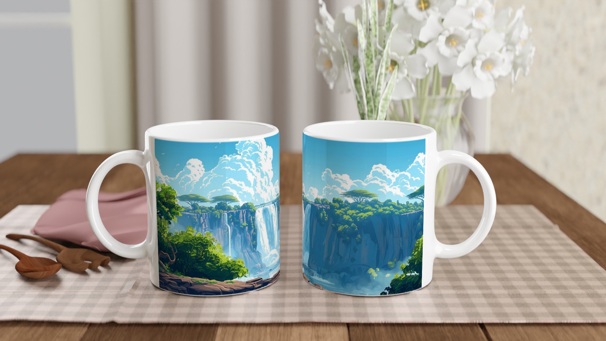 Tropiskt Vattenfall Kaffemugg - Levande Naturdesign i Flera Färger 10 8c271528-99c9-4a35-97df-ba1a313276b5