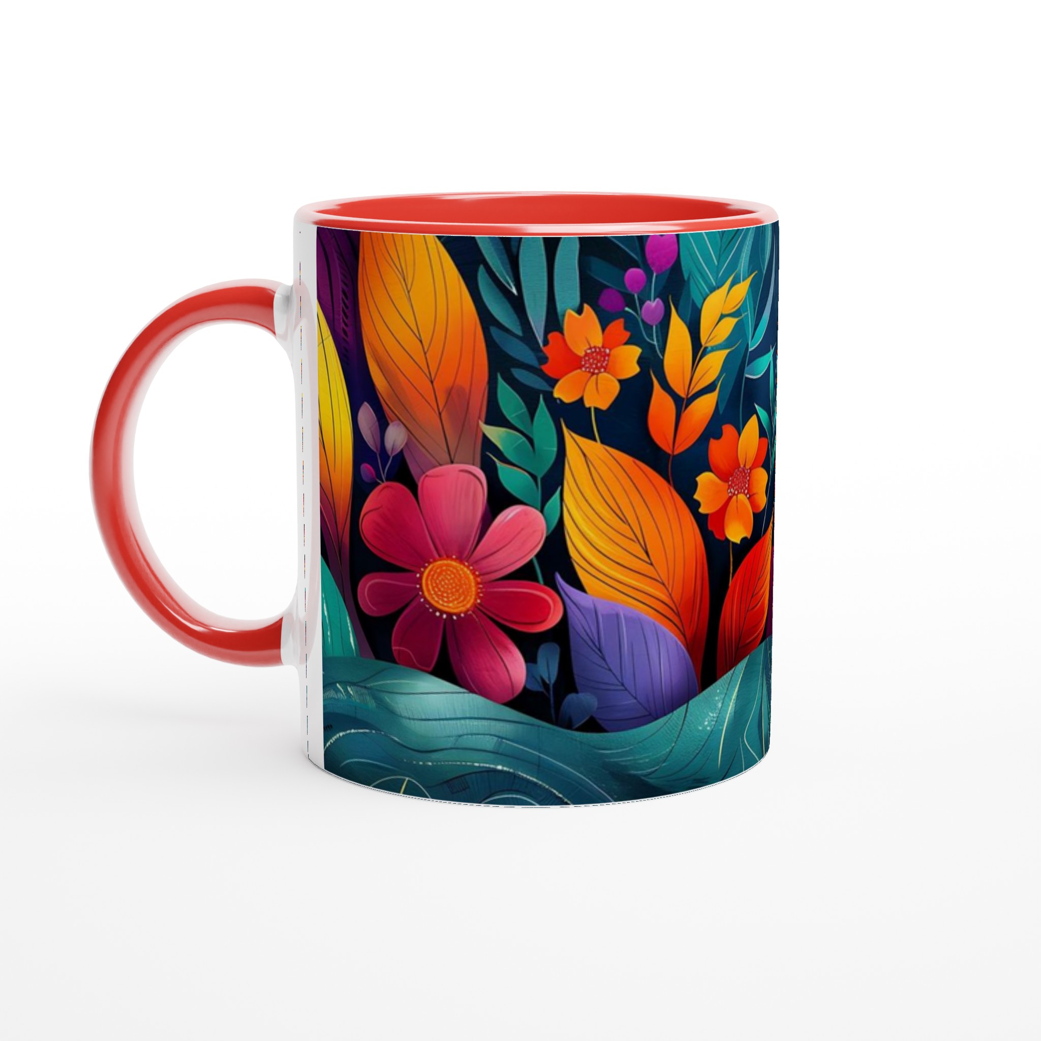 Tropisk Blomsterglädje 11oz Keramisk Mugg – Välj bland 7 Livfulla Färger 5 8c4d6ade-4855-4d25-bcc5-28918701abcb