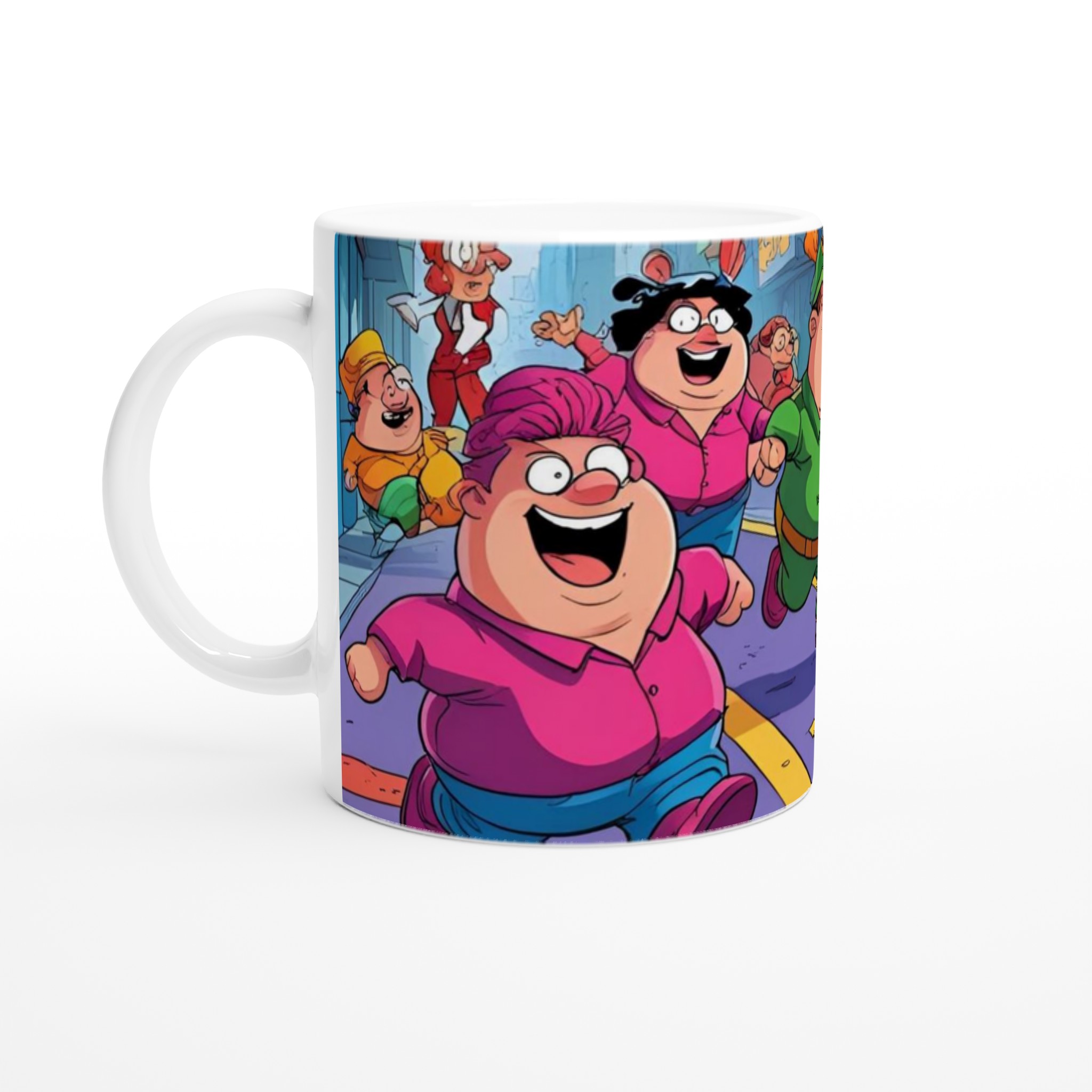 Vit 11oz keramisk mugg med glatt och färgstarkt designmotiv i flera livfulla kulörer 1 8c5047a9-fa35-418d-8774-ad796a66a735
