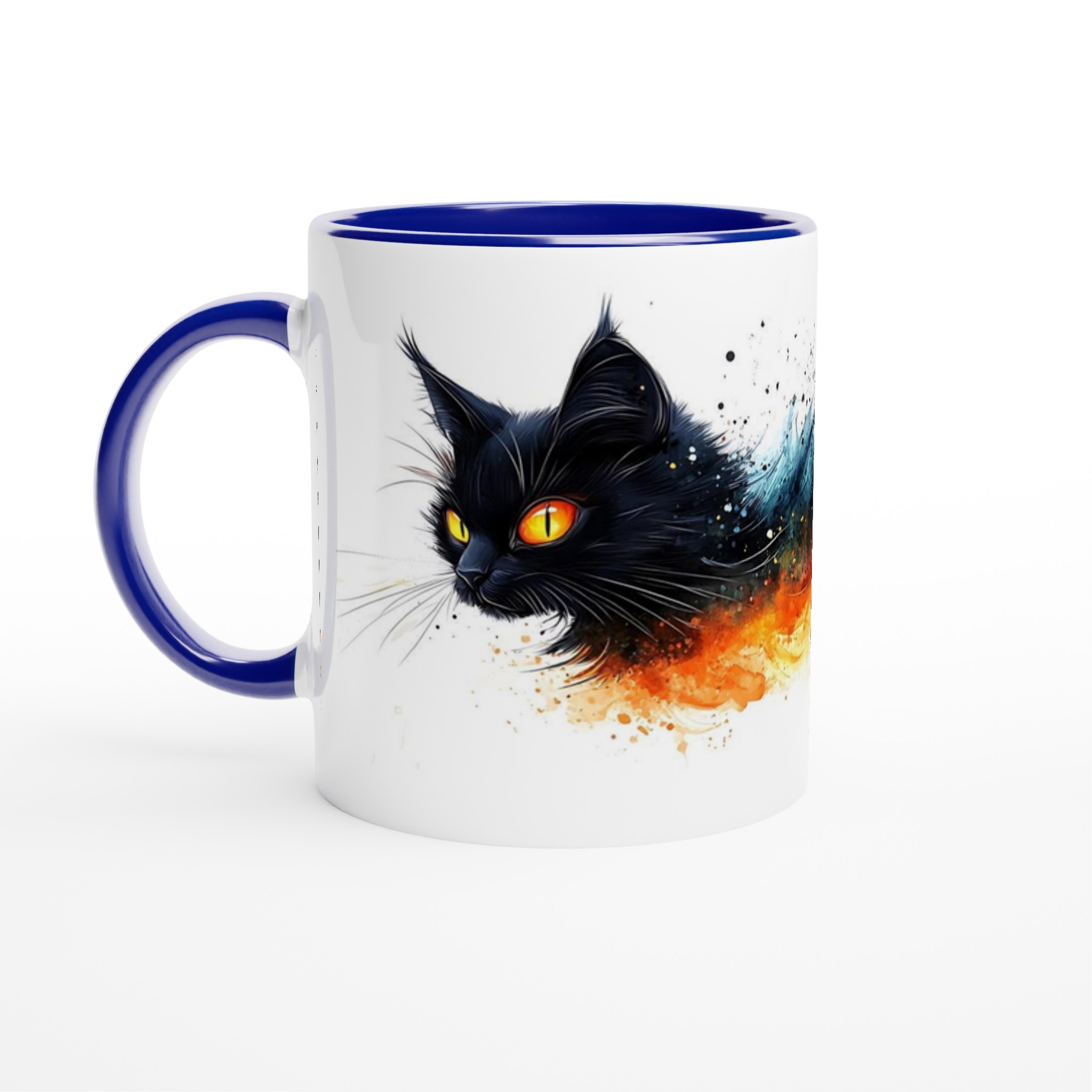 Mystisk Svart Katt Keramikmugg - Eld & Is Akvarell Konstverk i 7 färger 2 8c564c82-0aec-43d6-acb8-d49141288593